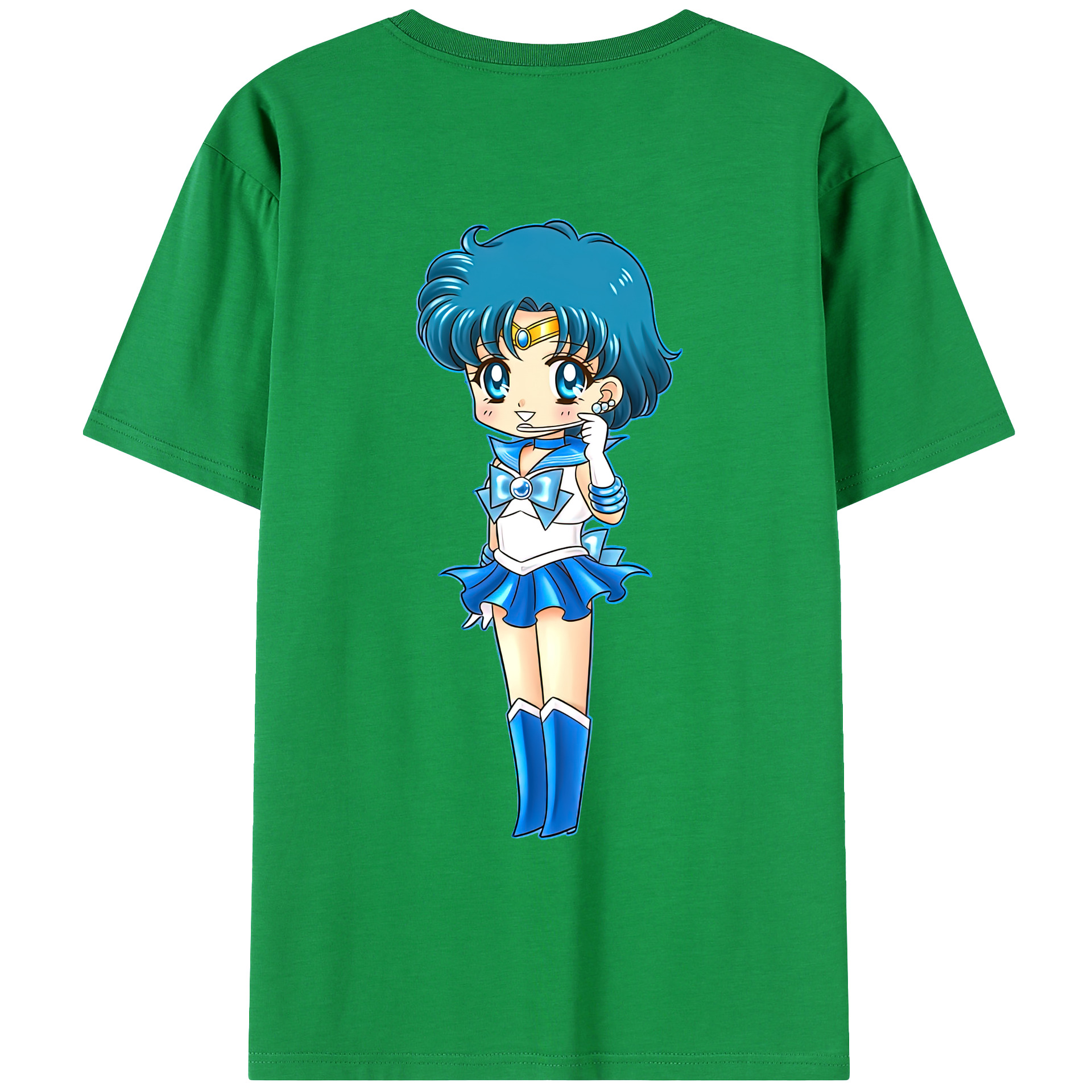 （画像用） 美少女戦士セーラームーン 水野 亜美 みずの あみ Sailor Moon Mizuno Ami レディース半袖Tシャツ(バックプリント)