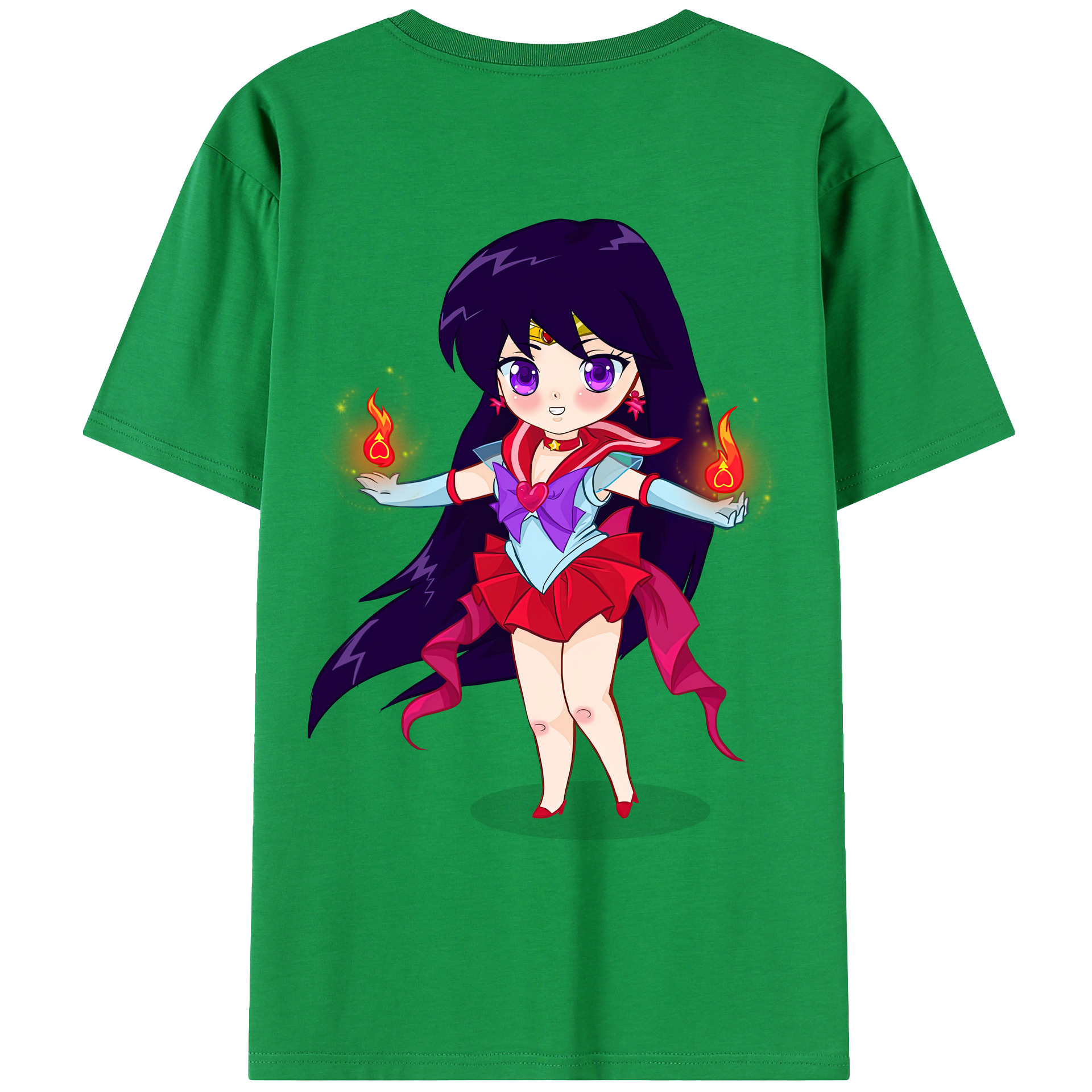 （画像用） 美少女戦士セーラームーン 火野レイ ひの レイ Sailor Moon Hino Rei （セーラーマーズ,Sailor Mars） レディース半袖Tシャツ(バックプリント)