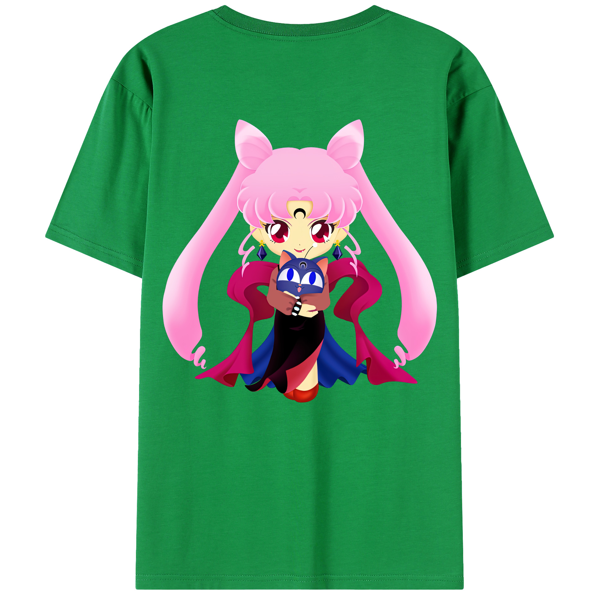 （画像用） 美少女戦士セーラームーン ちびうさ Sailor Moon Chibiusa Tsukino Usagi Small Lady Serenity レディース半袖Tシャツ(バックプリント)
