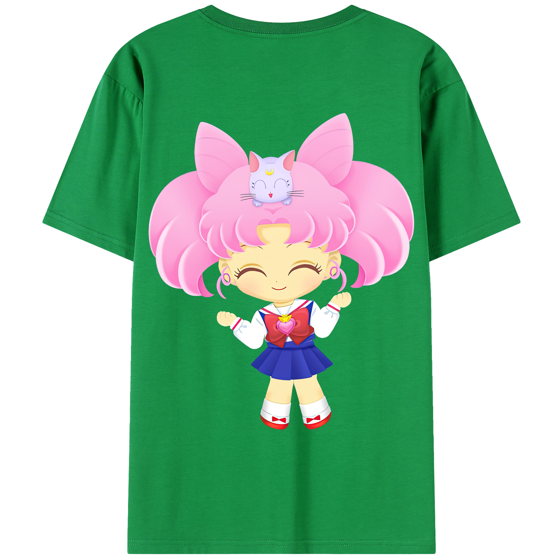 （画像用） 美少女戦士セーラームーン ちびうさ Sailor Moon Chibiusa Tsukino Usagi Small Lady Serenity レディース半袖Tシャツ(バックプリント)
