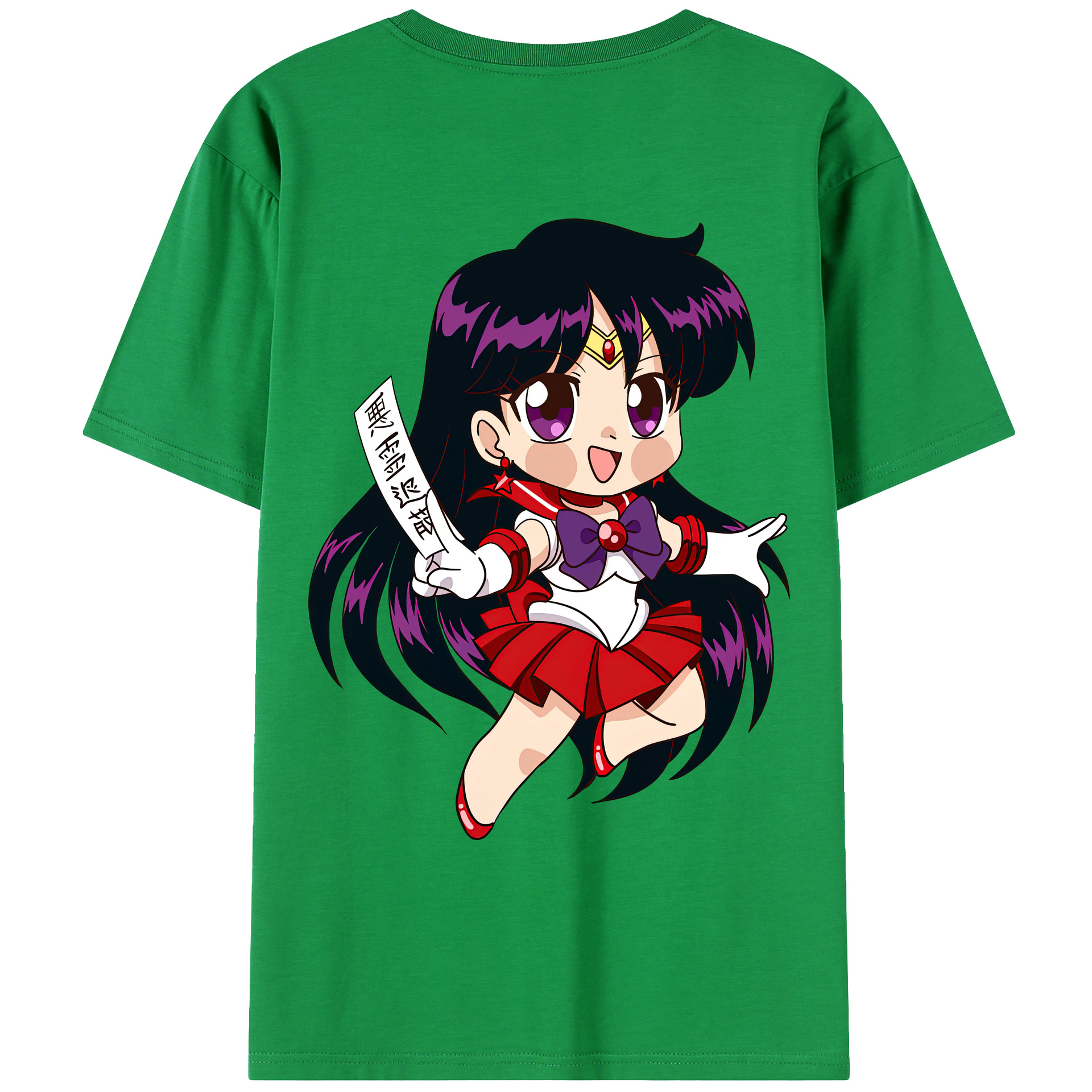 （画像用） 美少女戦士セーラームーン 火野レイ ひの レイ Sailor Moon Hino Rei （セーラーマーズ,Sailor Mars） レディース半袖Tシャツ(バックプリント)