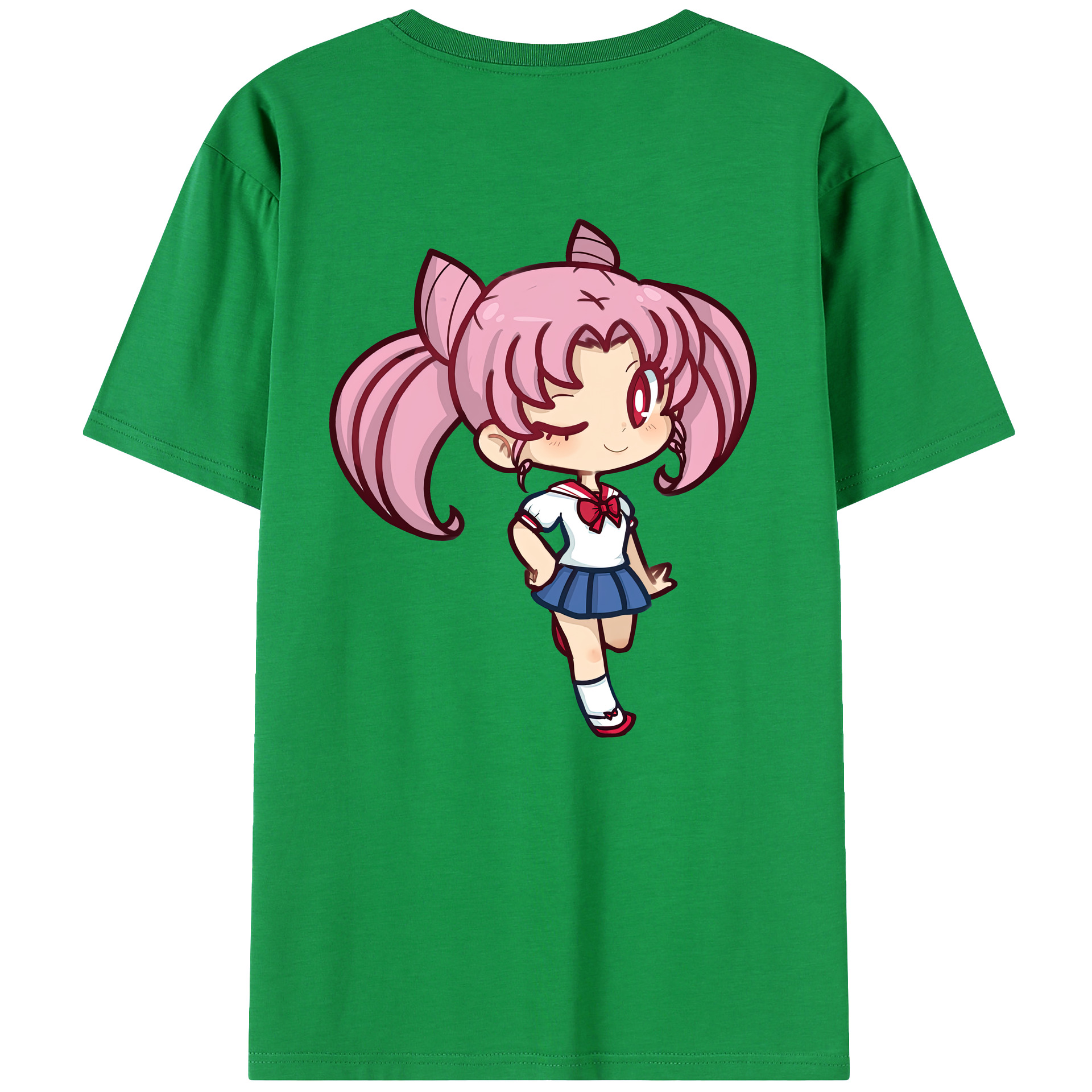 （画像用） 美少女戦士セーラームーン ちびうさ Sailor Moon Chibiusa Tsukino Usagi Small Lady Serenity レディース半袖Tシャツ(バックプリント)