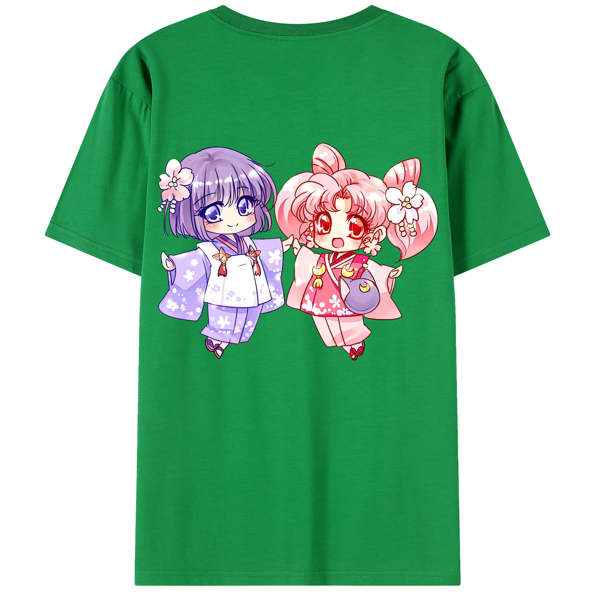 （画像用） 美少女戦士セーラームーン ちびうさ Sailor Moon Chibiusa Tsukino Usagi Small Lady Serenity レディース半袖Tシャツ(バックプリント)