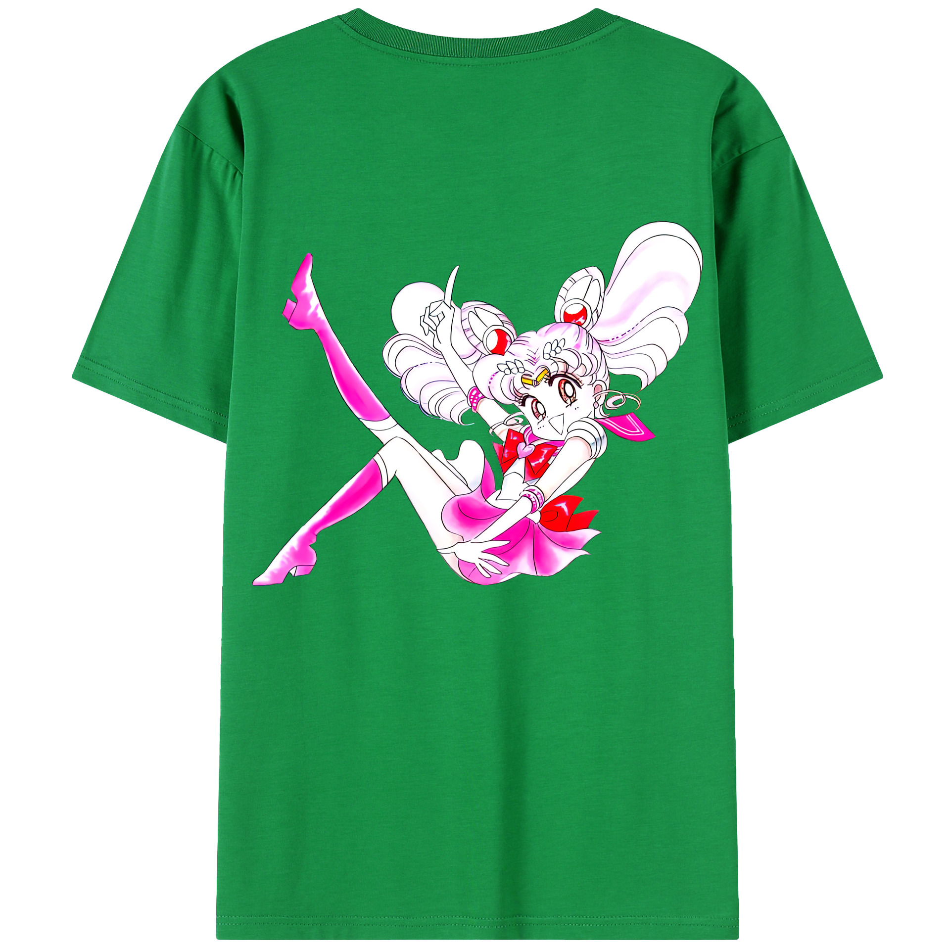 （画像用） 美少女戦士セーラームーン ちびうさ Sailor Moon Chibiusa Tsukino Usagi Small Lady Serenity レディース半袖Tシャツ(バックプリント)