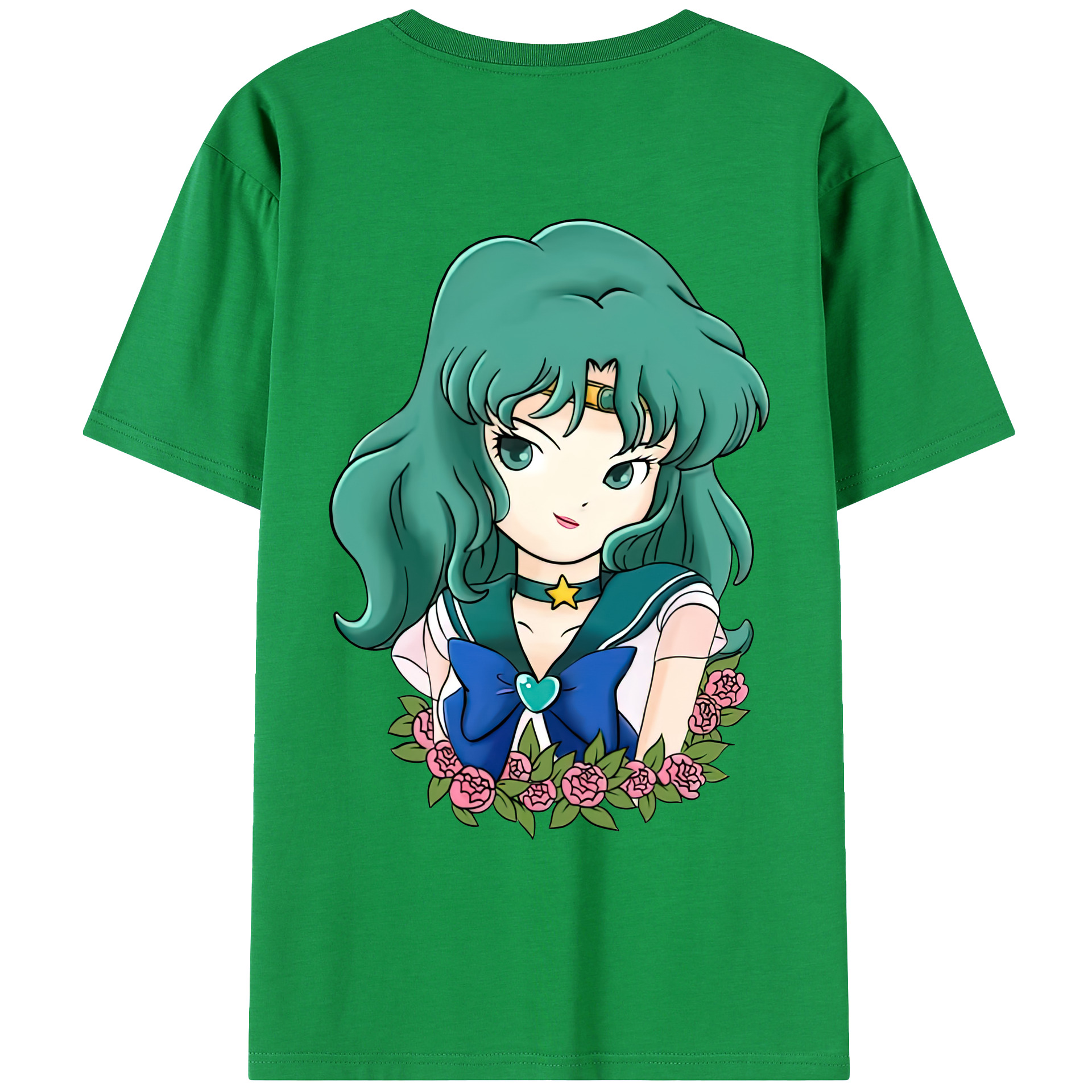 （画像用） 美少女戦士セーラームーン 海王 みちる（かいおう みちる） Sailor Moon Kaiou Michiru レディース半袖Tシャツ(バックプリント)