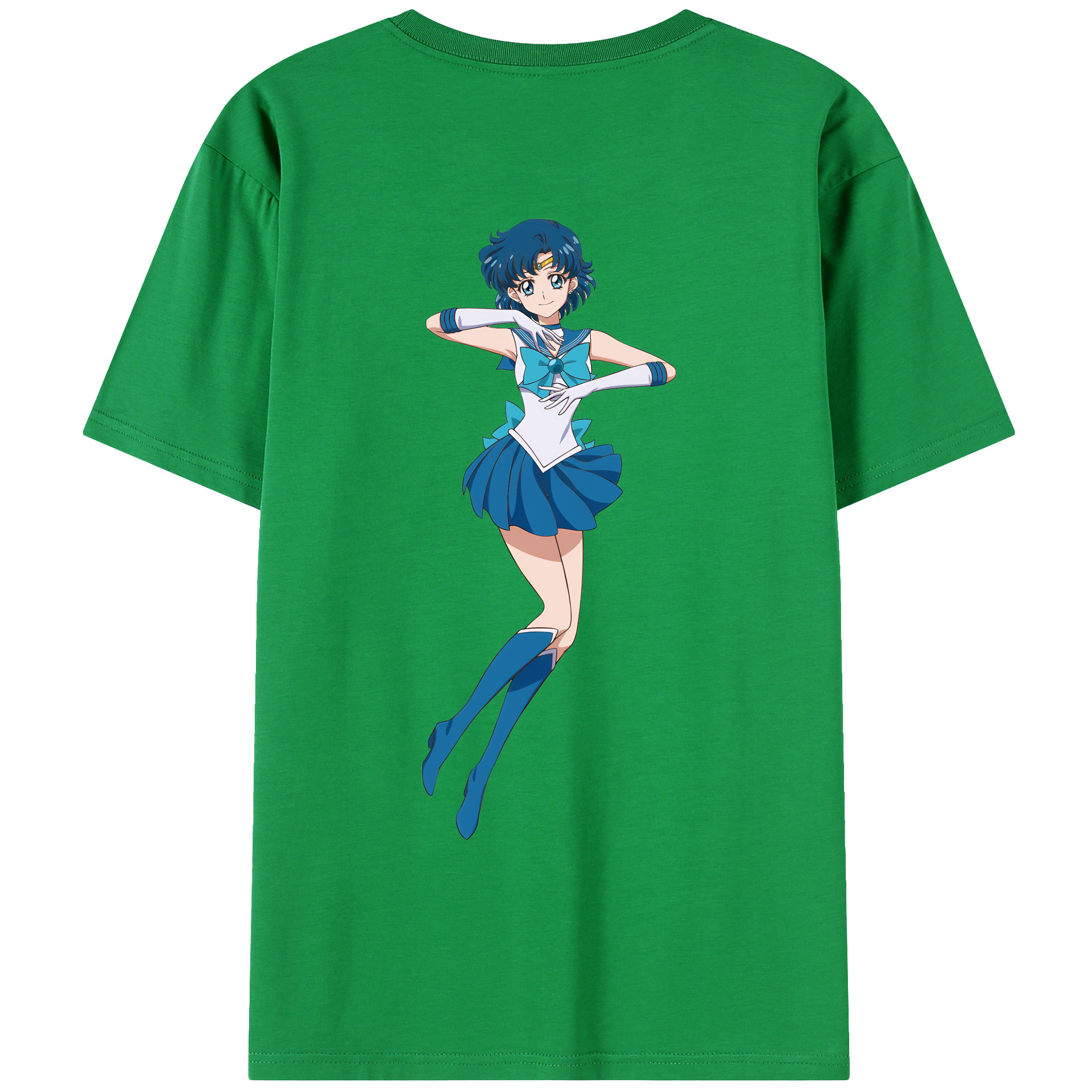 （画像用） 美少女戦士セーラームーン 水野 亜美 みずの あみ Sailor Moon Mizuno Ami レディース半袖Tシャツ(バックプリント)