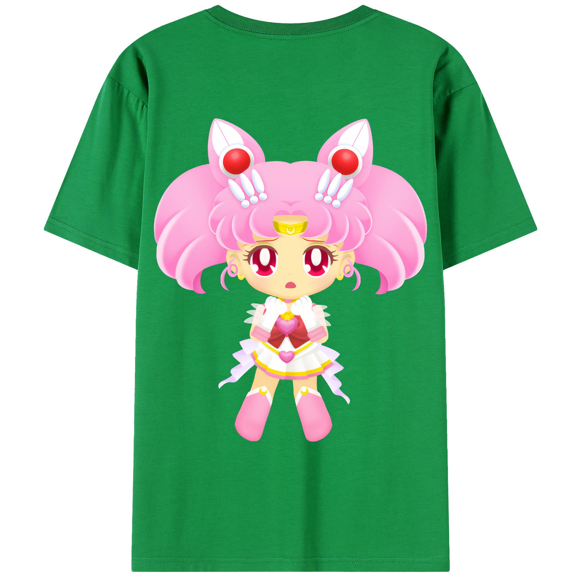 （画像用） 美少女戦士セーラームーン ちびうさ Sailor Moon Chibiusa Tsukino Usagi Small Lady Serenity レディース半袖Tシャツ(バックプリント)