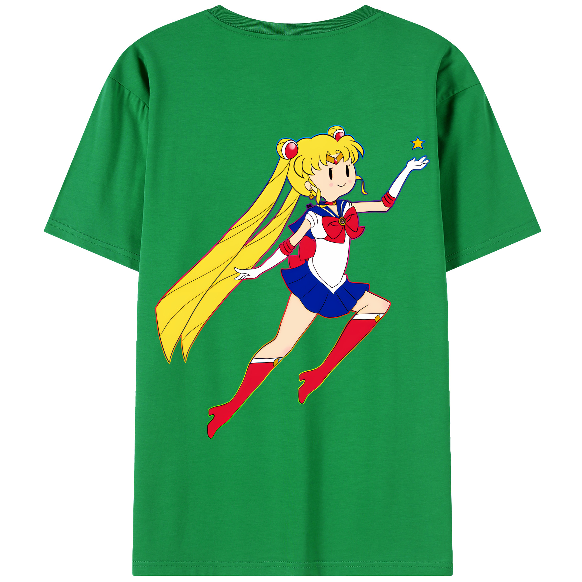 （画像用） 美少女戦士セーラームーン 月野 うさぎ つきの うさぎ Sailor Moon Tsukino Usagi レディース半袖Tシャツ(バックプリント)