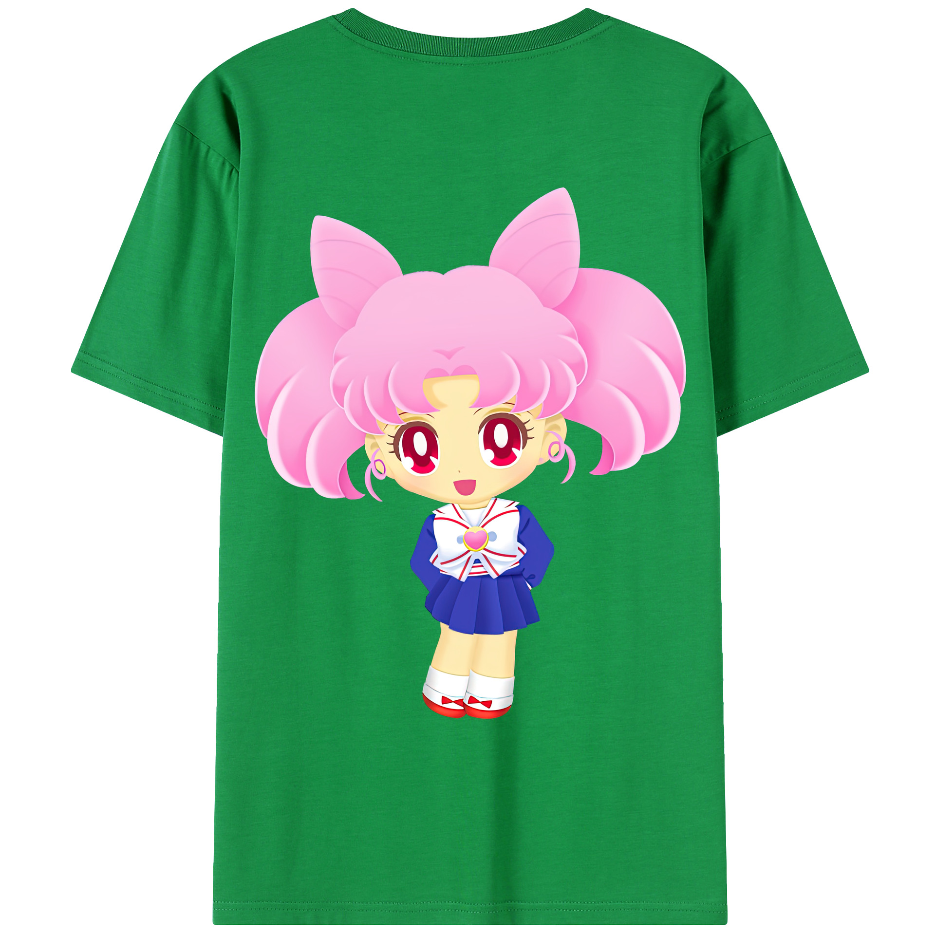 （画像用） 美少女戦士セーラームーン ちびうさ Sailor Moon Chibiusa Tsukino Usagi Small Lady Serenity レディース半袖Tシャツ(バックプリント)