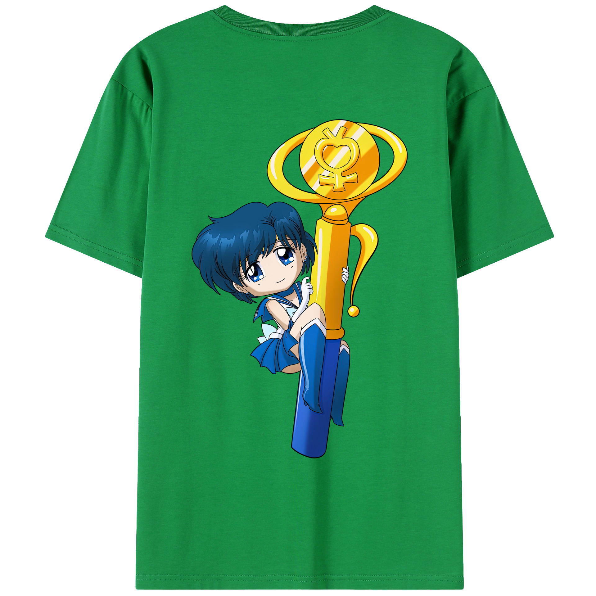 （画像用） 美少女戦士セーラームーン 水野 亜美 みずの あみ Sailor Moon Mizuno Ami レディース半袖Tシャツ(バックプリント)