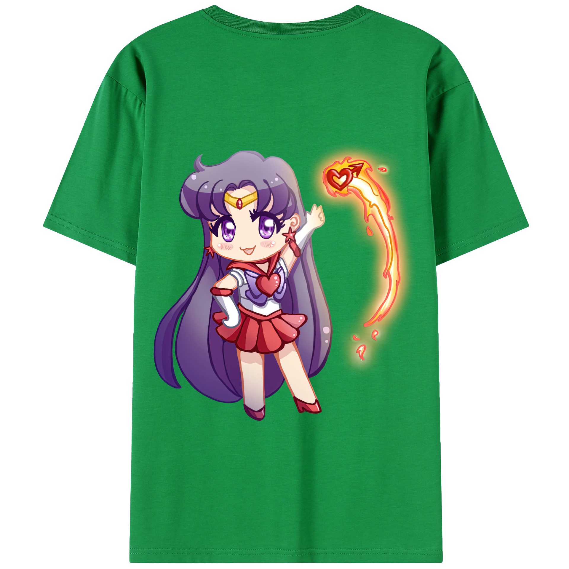 （画像用） 美少女戦士セーラームーン 火野レイ ひの レイ Sailor Moon Hino Rei （セーラーマーズ,Sailor Mars） レディース半袖Tシャツ(バックプリント)