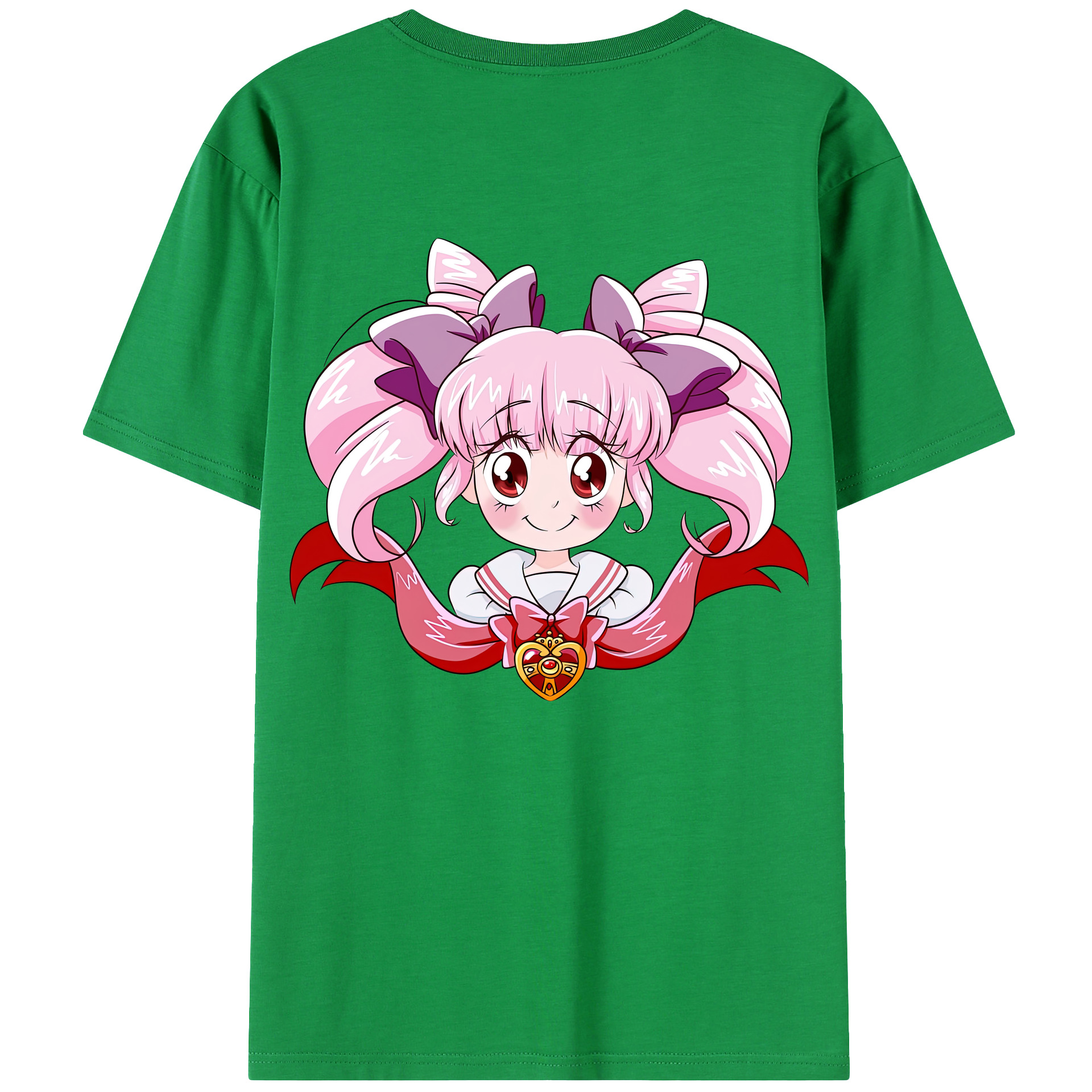 （画像用） 美少女戦士セーラームーン ちびうさ Sailor Moon Chibiusa Tsukino Usagi Small Lady Serenity レディース半袖Tシャツ(バックプリント)