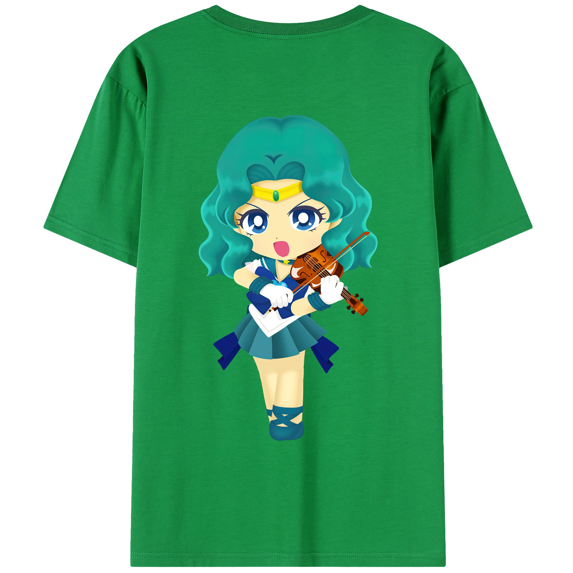 （画像用） 美少女戦士セーラームーン 海王 みちる（かいおう みちる） Sailor Moon Kaiou Michiru レディース半袖Tシャツ(バックプリント)