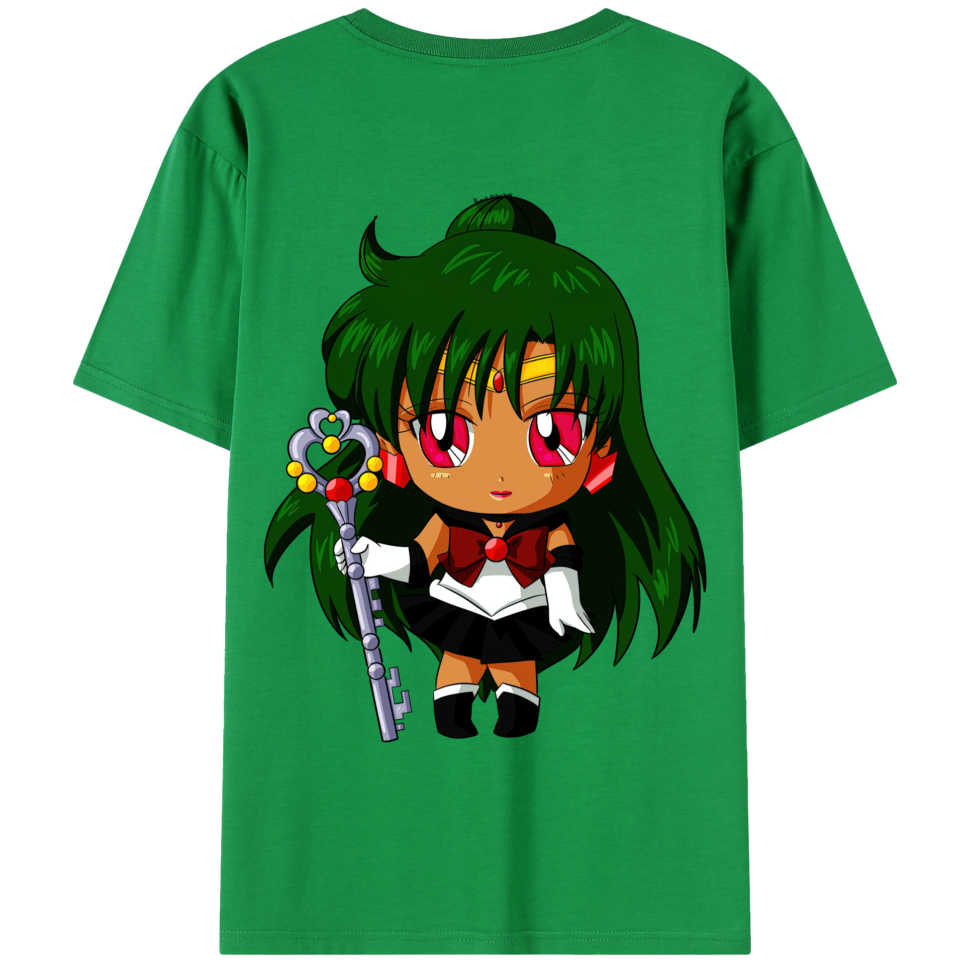 （画像用） 美少女戦士セーラームーン 冥王せつな Sailor Moon Meiou Setsuna レディース半袖Tシャツ(バックプリント)