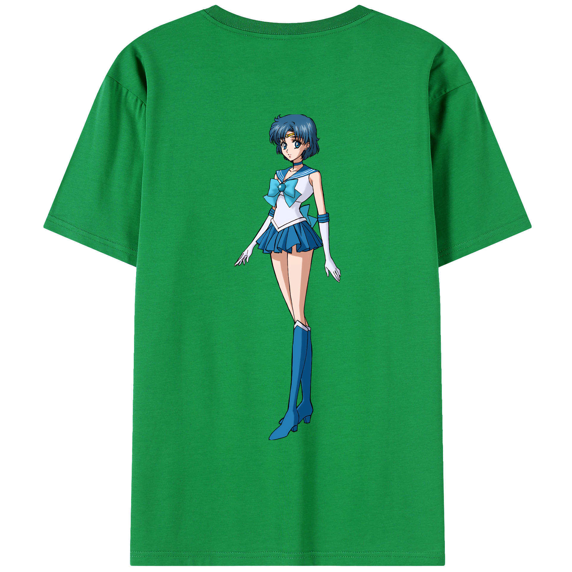 （画像用） 美少女戦士セーラームーン 水野 亜美 みずの あみ Sailor Moon Mizuno Ami レディース半袖Tシャツ(バックプリント)