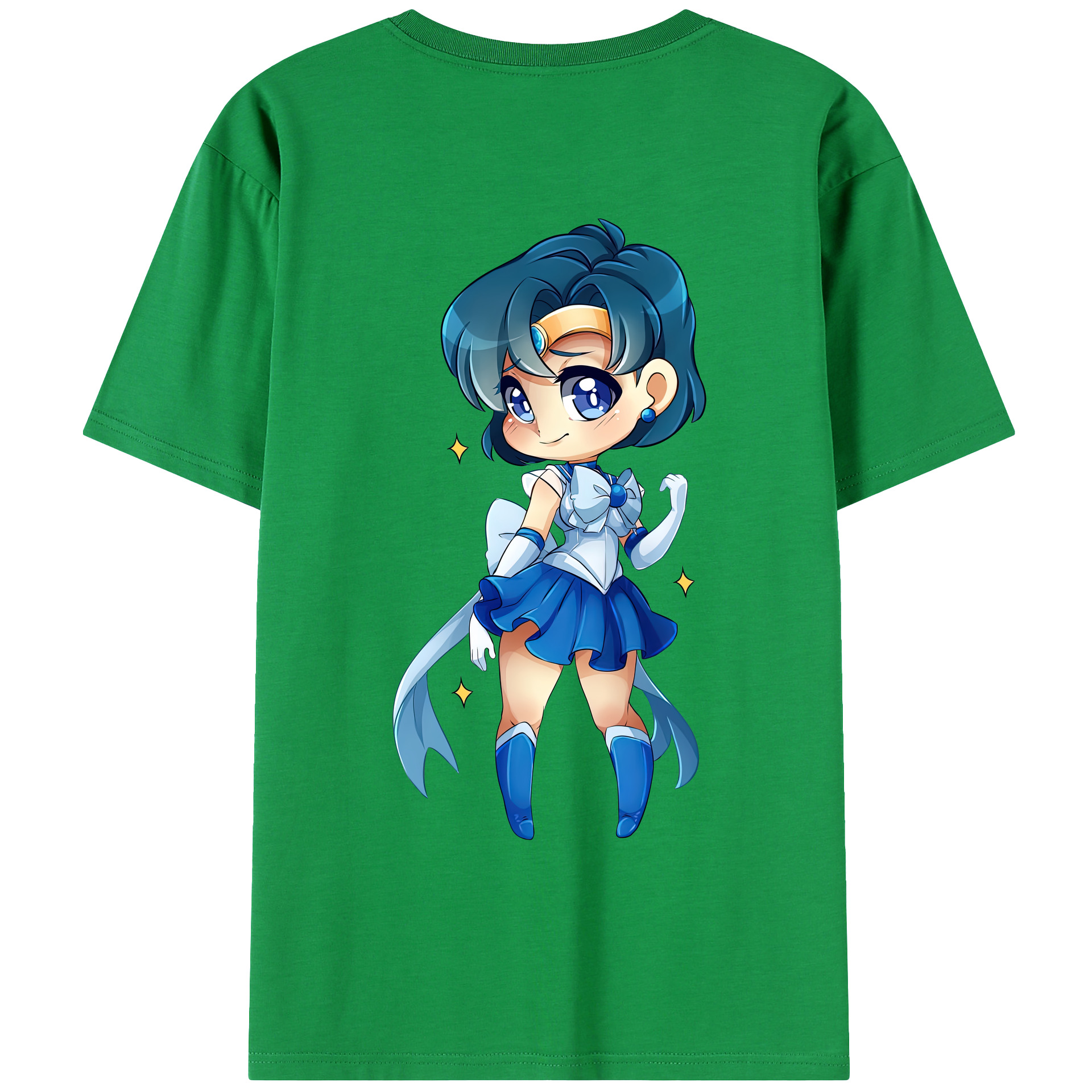 （画像用） 美少女戦士セーラームーン 水野 亜美 みずの あみ Sailor Moon Mizuno Ami レディース半袖Tシャツ(バックプリント)