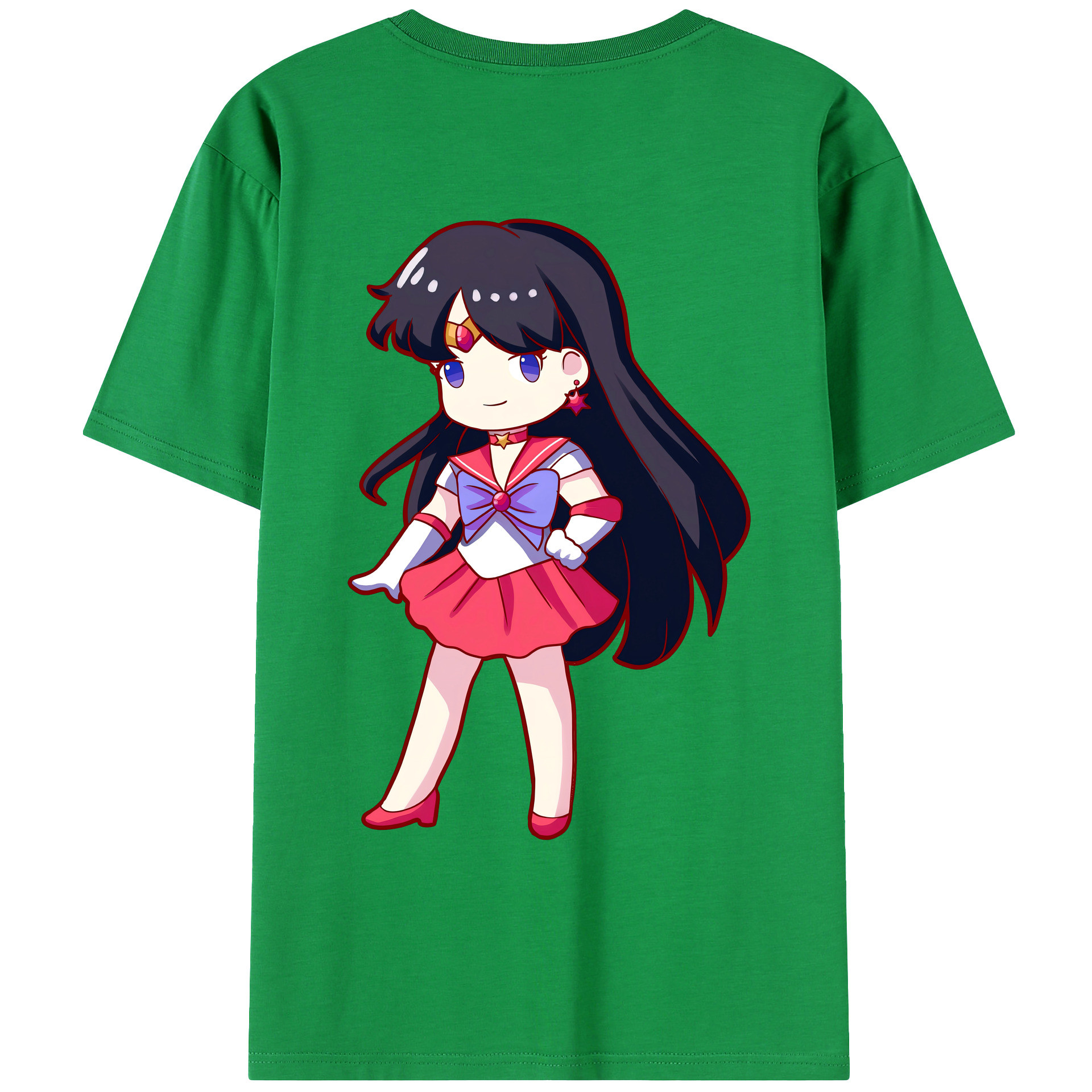 （画像用） 美少女戦士セーラームーン 火野レイ ひの レイ Sailor Moon Hino Rei （セーラーマーズ,Sailor Mars） レディース半袖Tシャツ(バックプリント)