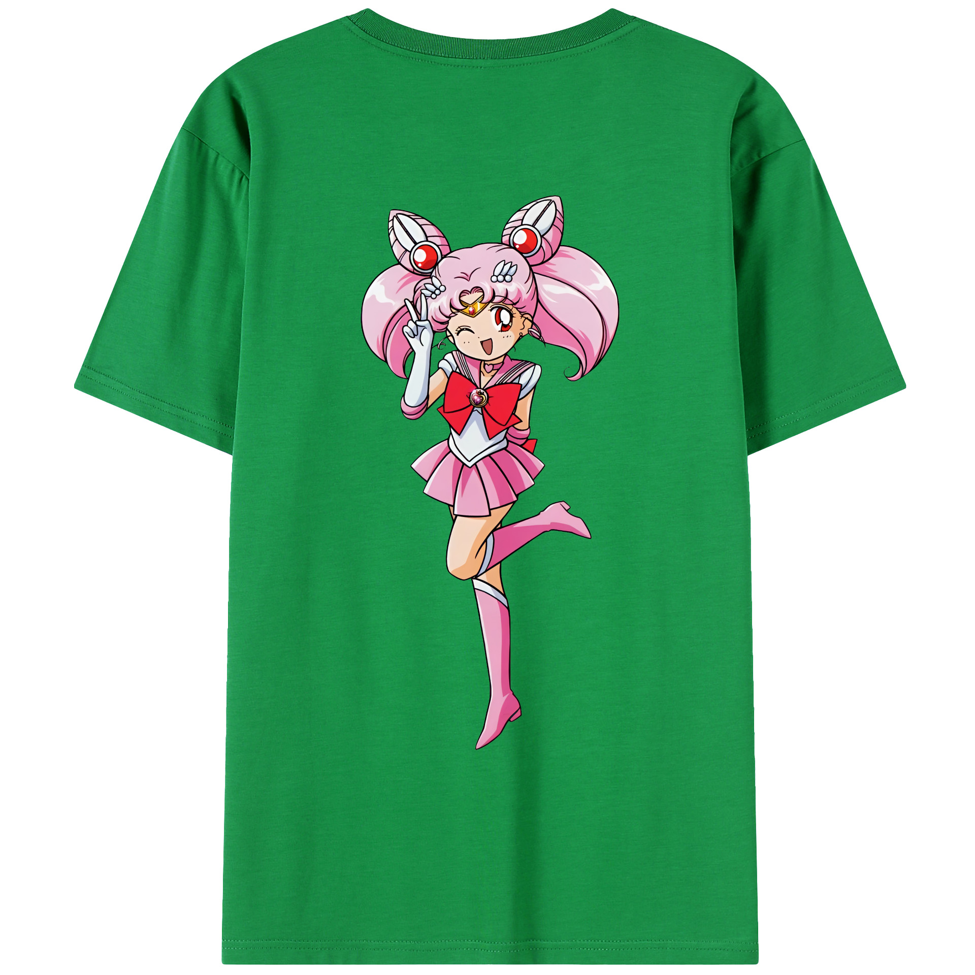 （画像用） 美少女戦士セーラームーン ちびうさ Sailor Moon Chibiusa Tsukino Usagi Small Lady Serenity レディース半袖Tシャツ(バックプリント)