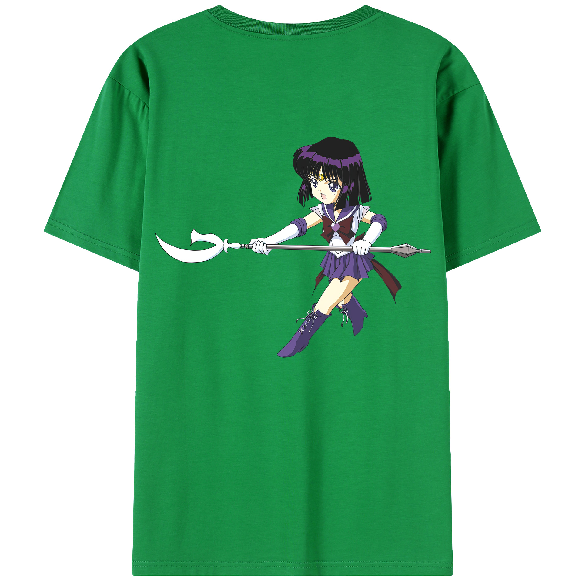（画像用） 美少女戦士セーラームーン 土萠ほたる Sailor Moon Tomoe Hotaru （セーラーサターン；Sailor Saturn） レディース半袖Tシャツ(バックプリント)