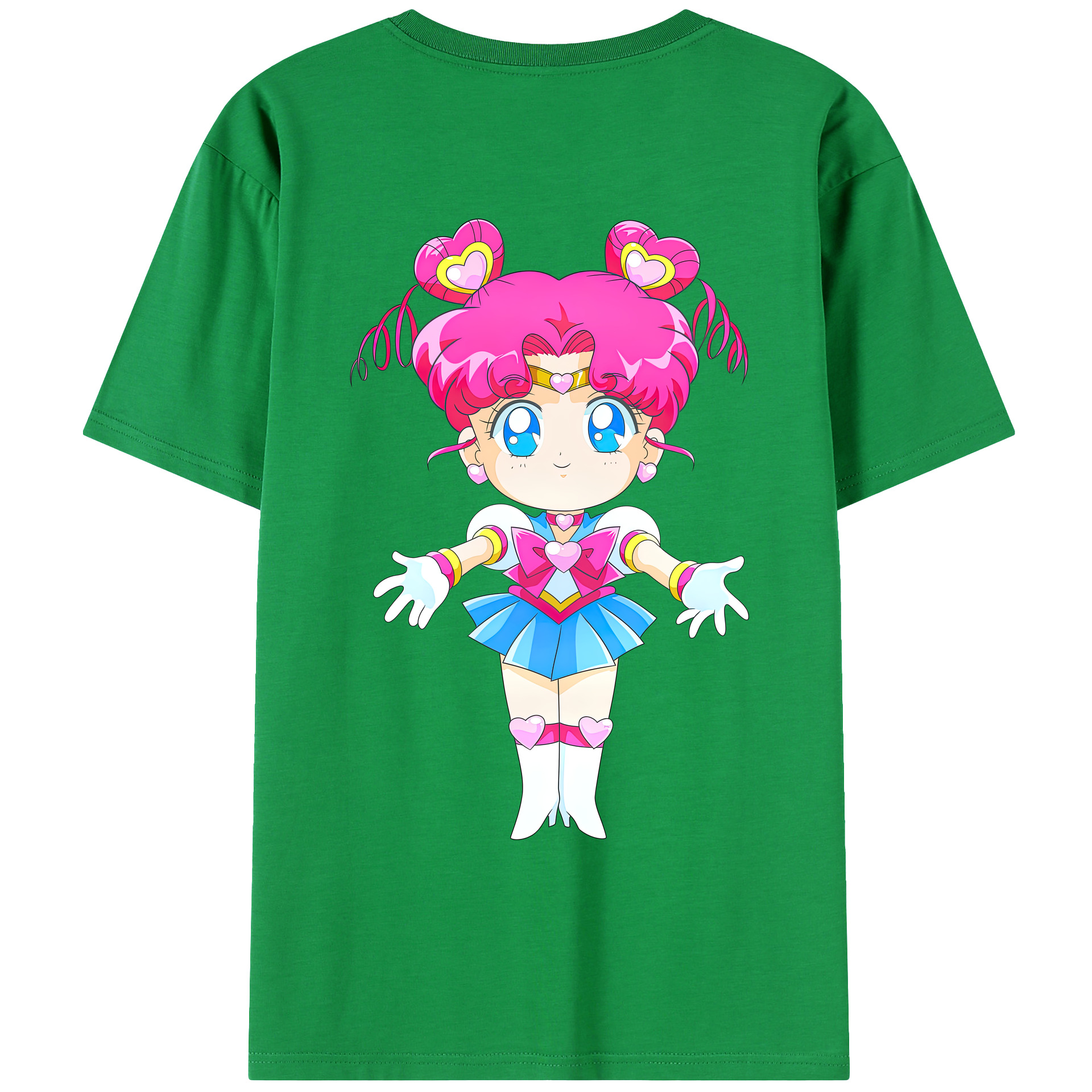 （画像用） 美少女戦士セーラームーン ちびうさ Sailor Moon Chibiusa Tsukino Usagi Small Lady Serenity レディース半袖Tシャツ(バックプリント)