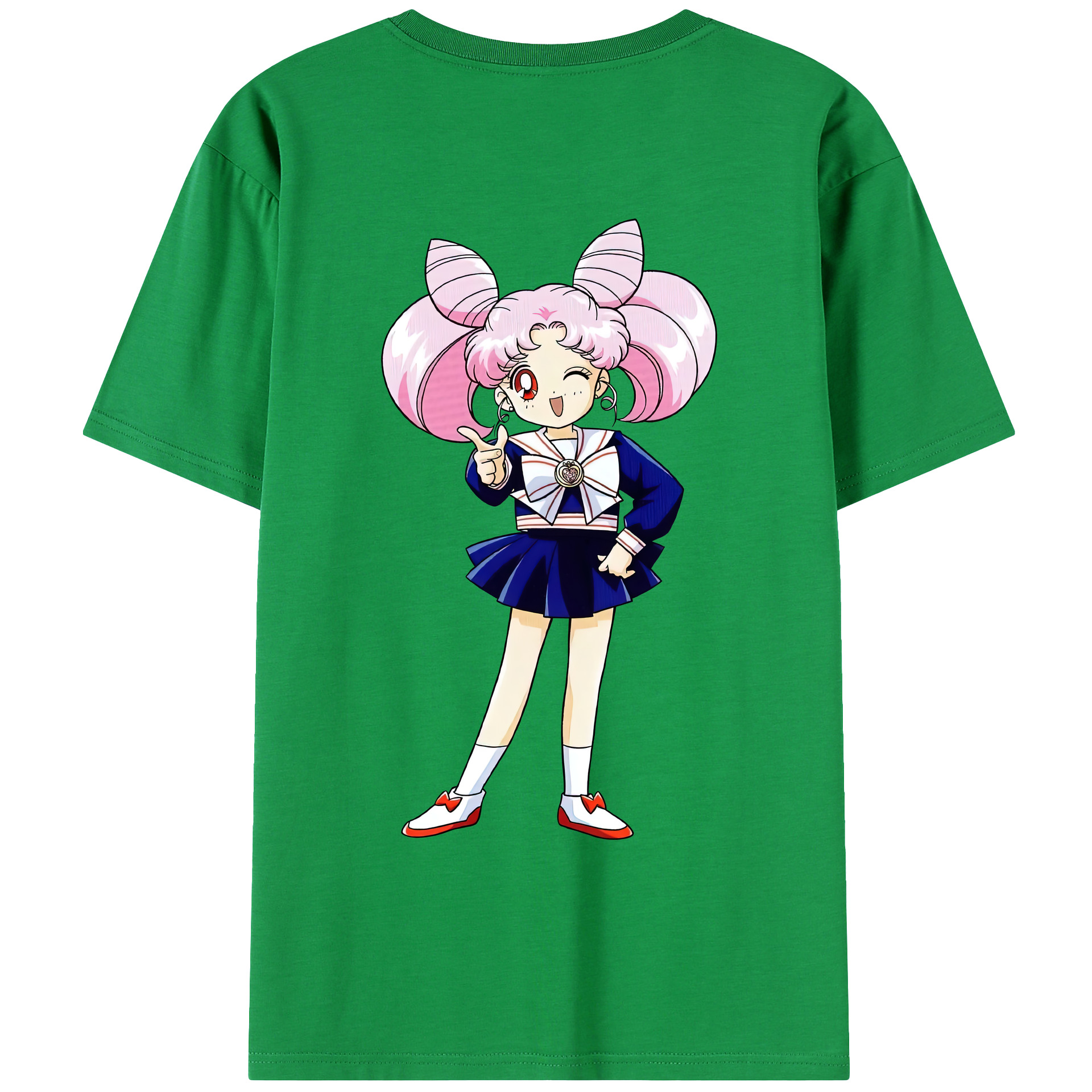 （画像用） 美少女戦士セーラームーン ちびうさ Sailor Moon Chibiusa Tsukino Usagi Small Lady Serenity レディース半袖Tシャツ(バックプリント)