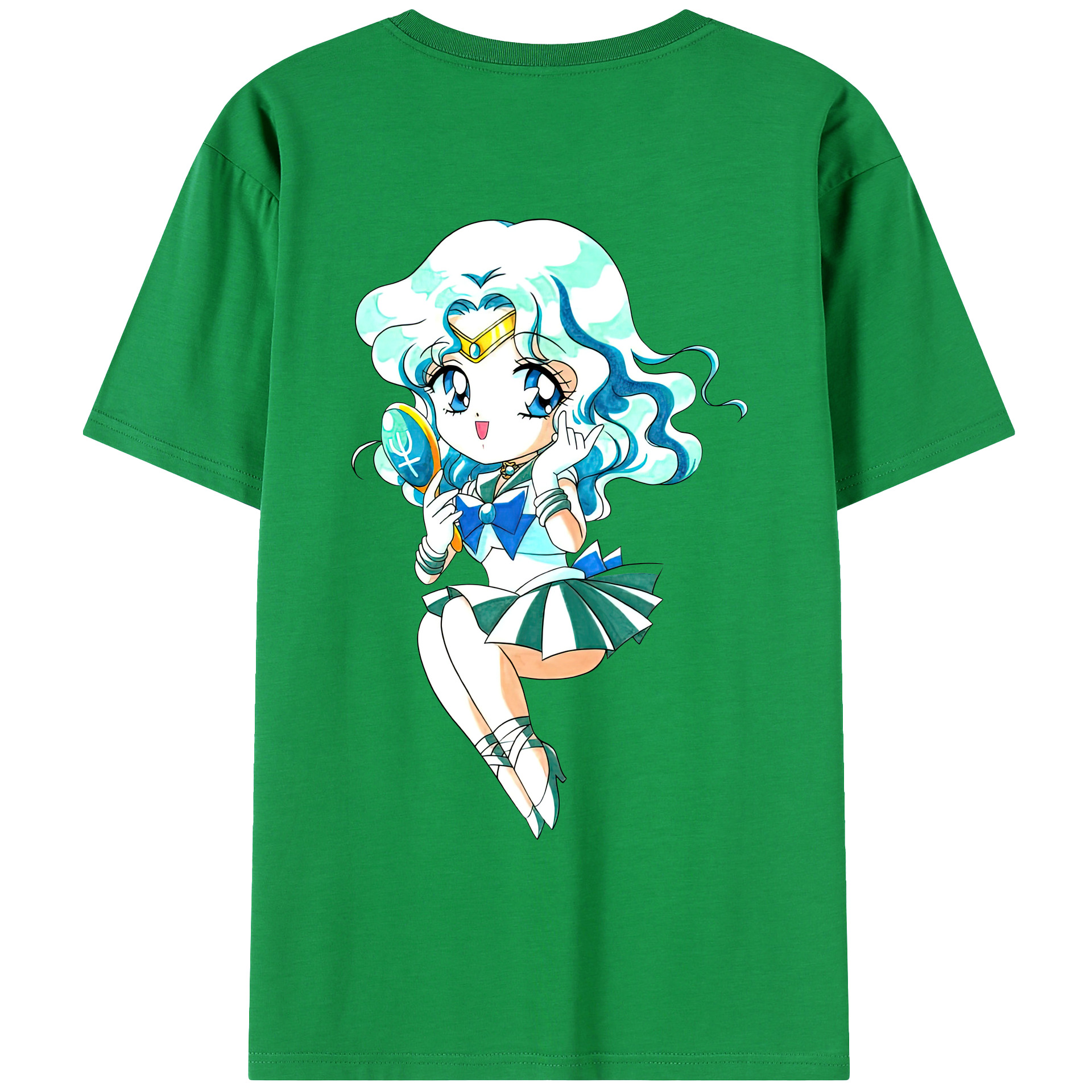 （画像用） 美少女戦士セーラームーン 海王 みちる（かいおう みちる） Sailor Moon Kaiou Michiru レディース半袖Tシャツ(バックプリント)