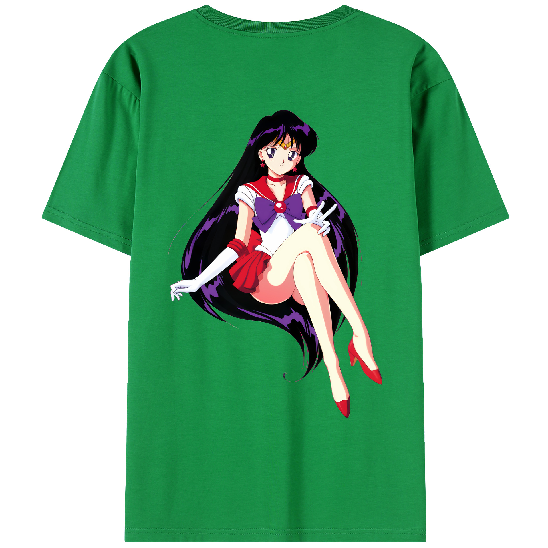 （画像用） 美少女戦士セーラームーン 火野レイ ひの レイ Sailor Moon Hino Rei （セーラーマーズ,Sailor Mars） レディース半袖Tシャツ(バックプリント)