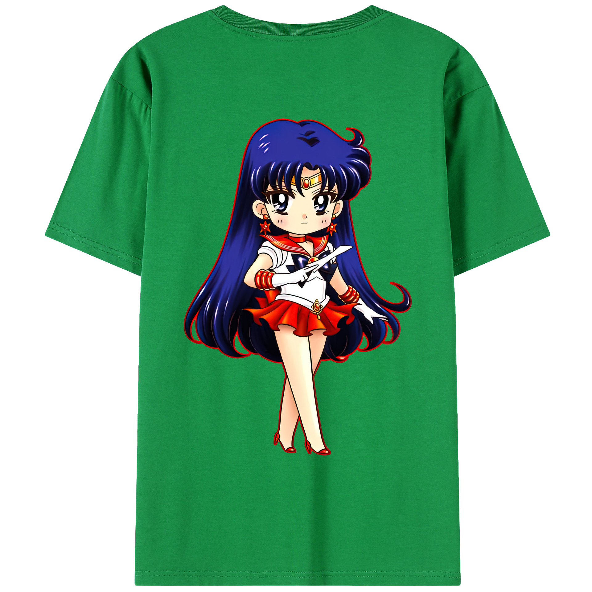 （画像用） 美少女戦士セーラームーン 火野レイ ひの レイ Sailor Moon Hino Rei （セーラーマーズ,Sailor Mars） レディース半袖Tシャツ(バックプリント)