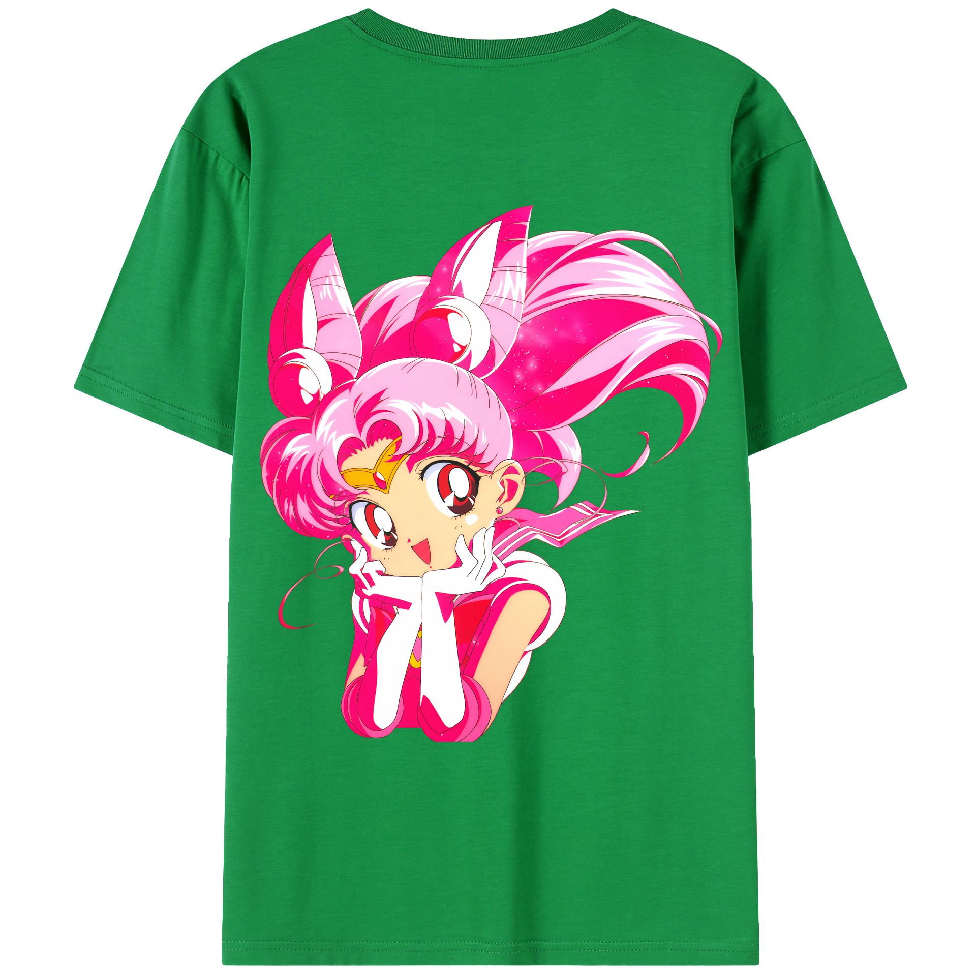 （画像用） 美少女戦士セーラームーン ちびうさ Sailor Moon Chibiusa Tsukino Usagi Small Lady Serenity レディース半袖Tシャツ(バックプリント)