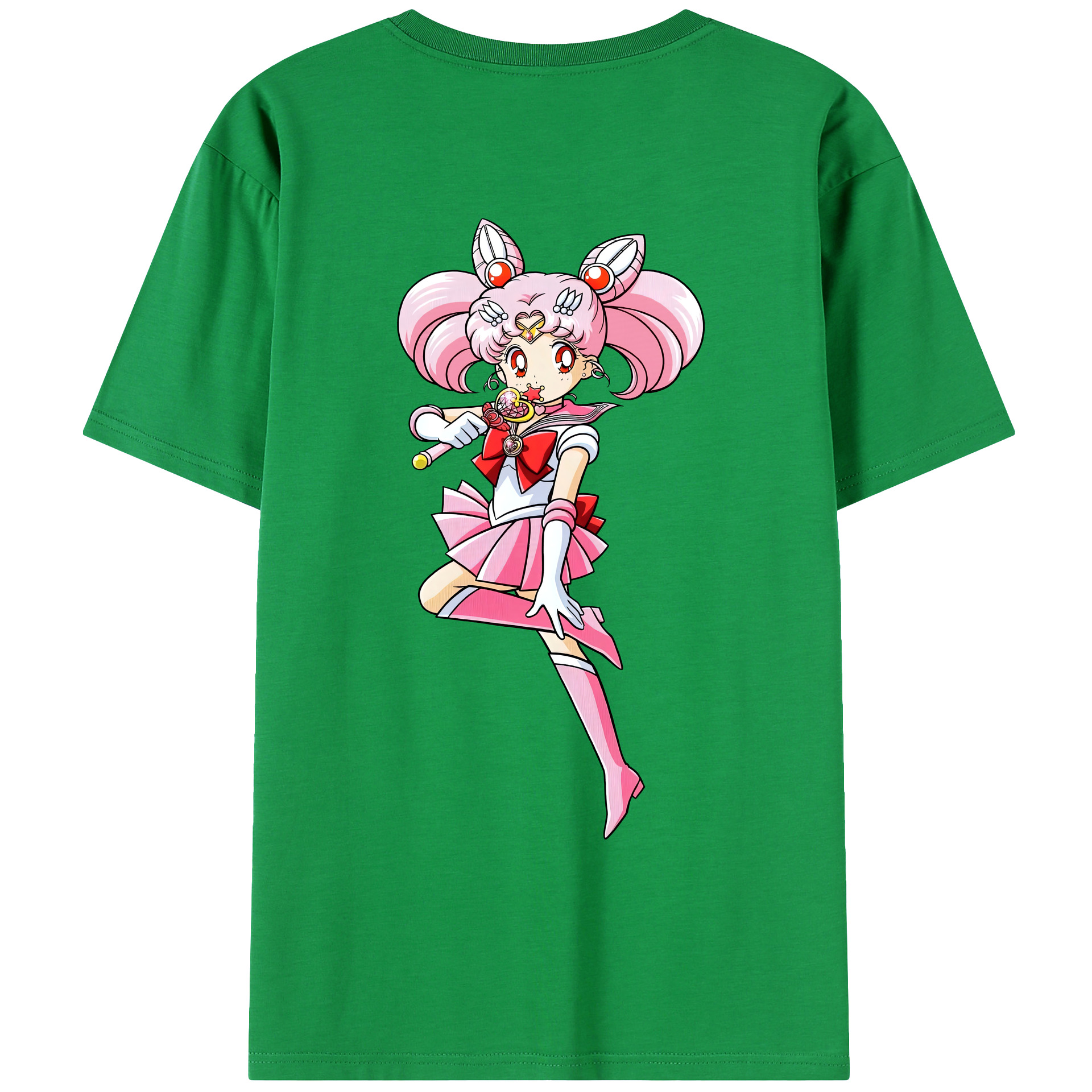 （画像用） 美少女戦士セーラームーン ちびうさ Sailor Moon Chibiusa Tsukino Usagi Small Lady Serenity レディース半袖Tシャツ(バックプリント)