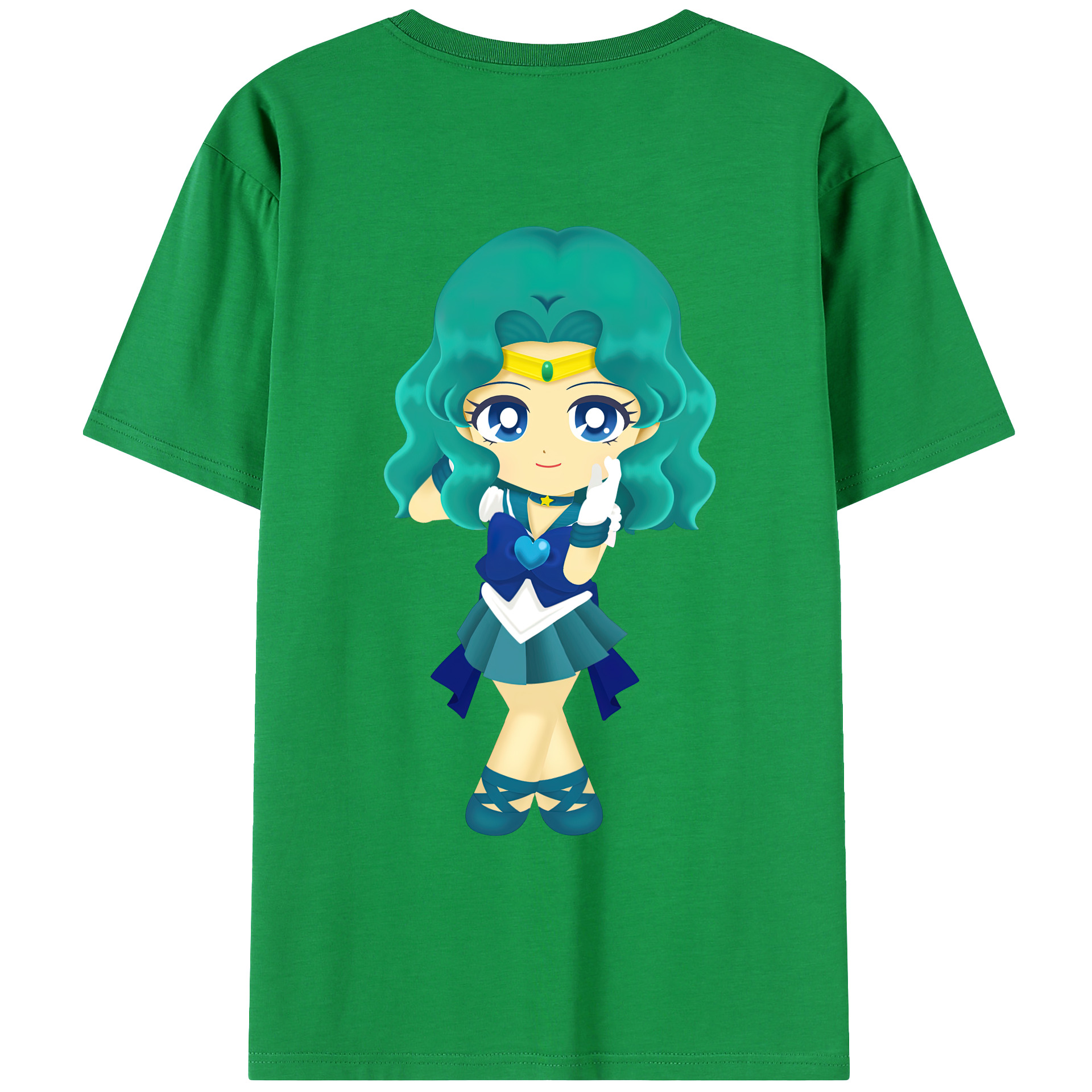 （画像用） 美少女戦士セーラームーン 海王 みちる（かいおう みちる） Sailor Moon Kaiou Michiru レディース半袖Tシャツ(バックプリント)