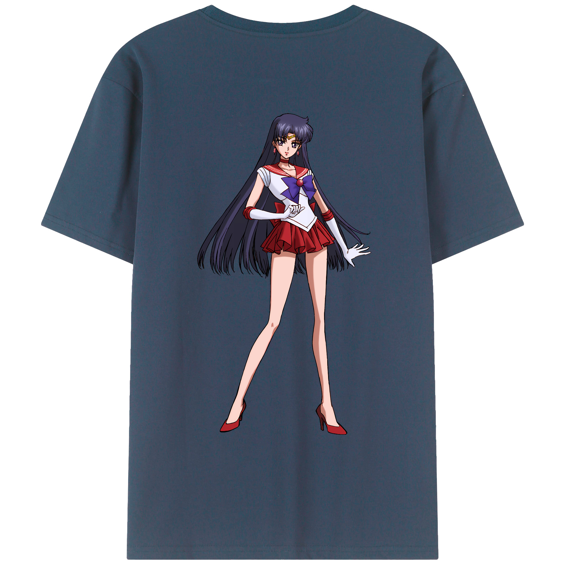 （画像用） 美少女戦士セーラームーン 火野レイ ひの レイ Sailor Moon Hino Rei （セーラーマーズ,Sailor Mars） レディース半袖Tシャツ(バックプリント)