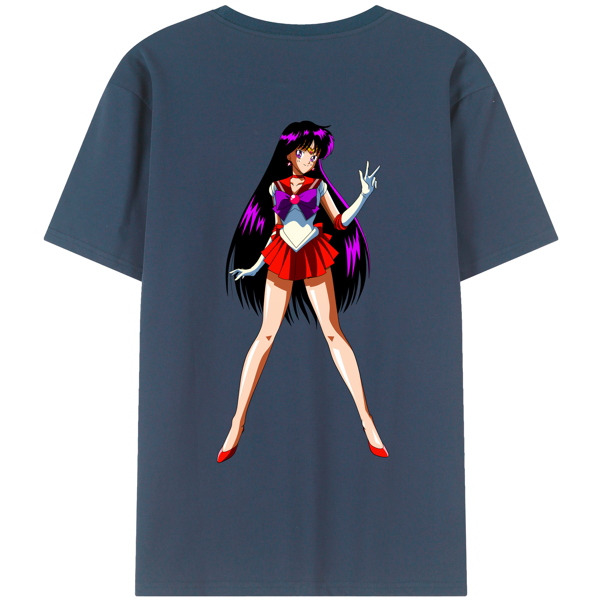 （画像用） 美少女戦士セーラームーン 火野レイ ひの レイ Sailor Moon Hino Rei （セーラーマーズ,Sailor Mars） レディース半袖Tシャツ(バックプリント)