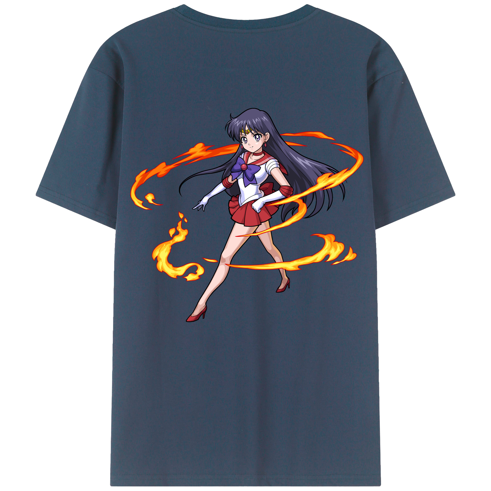 （画像用） 美少女戦士セーラームーン 火野レイ ひの レイ Sailor Moon Hino Rei （セーラーマーズ,Sailor Mars） レディース半袖Tシャツ(バックプリント)