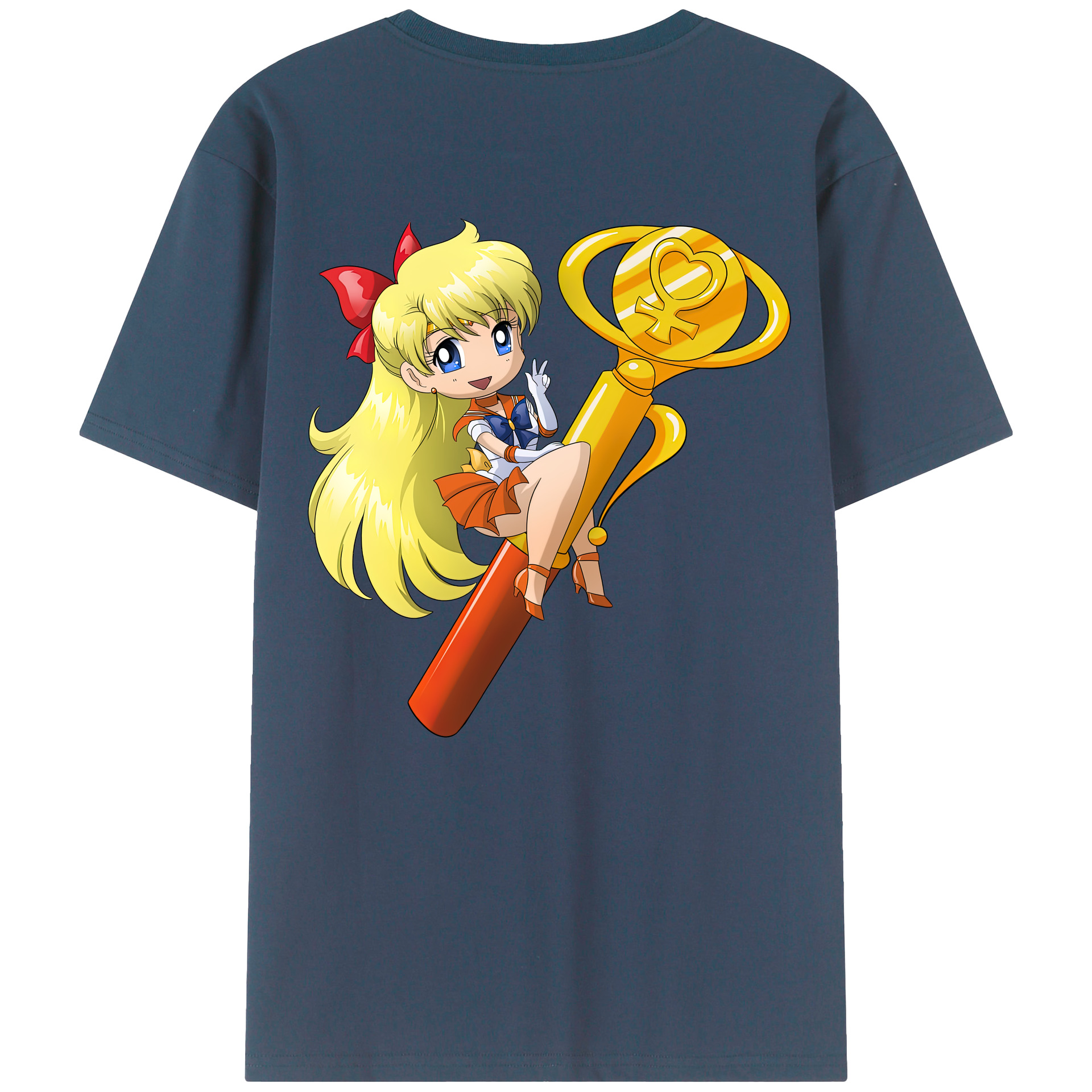 （画像用） 美少女戦士セーラームーン 愛野 美奈子 あいの みなこ Sailor Moon Aino Minako レディース半袖Tシャツ(バックプリント)