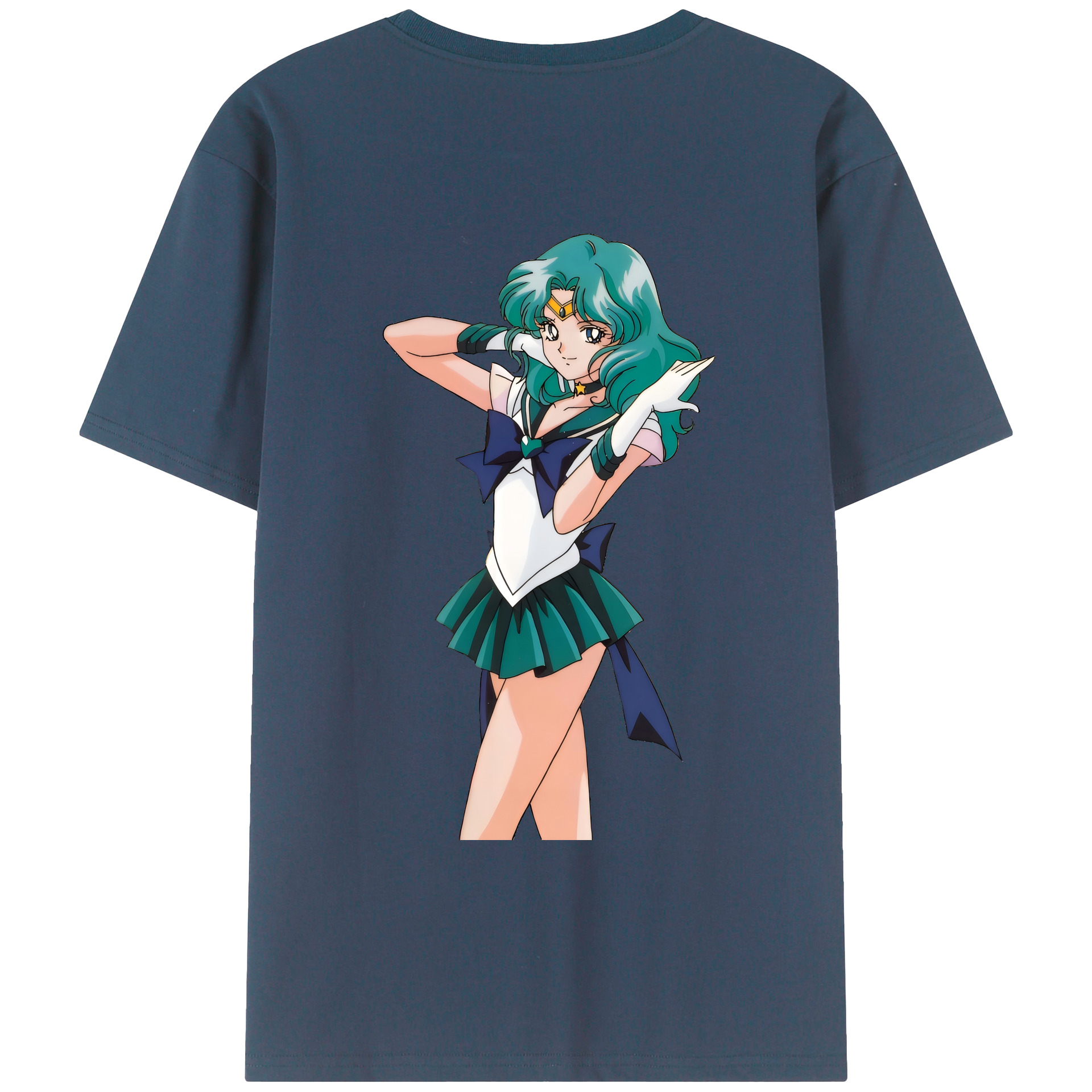 （画像用） 美少女戦士セーラームーン 海王 みちる（かいおう みちる） Sailor Moon Kaiou Michiru レディース半袖Tシャツ(バックプリント)
