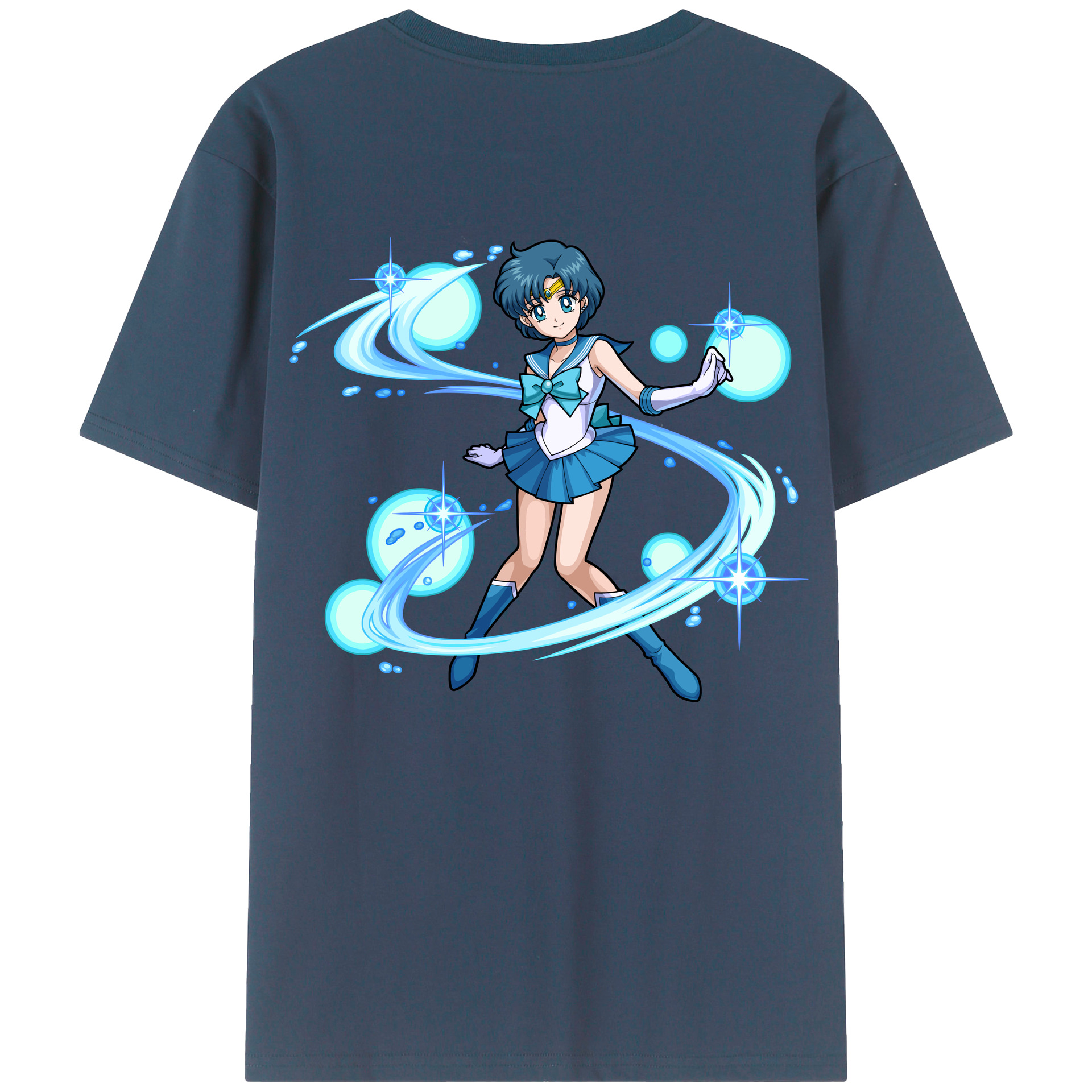 （画像用） 美少女戦士セーラームーン 水野 亜美 みずの あみ Sailor Moon Mizuno Ami レディース半袖Tシャツ(バックプリント)