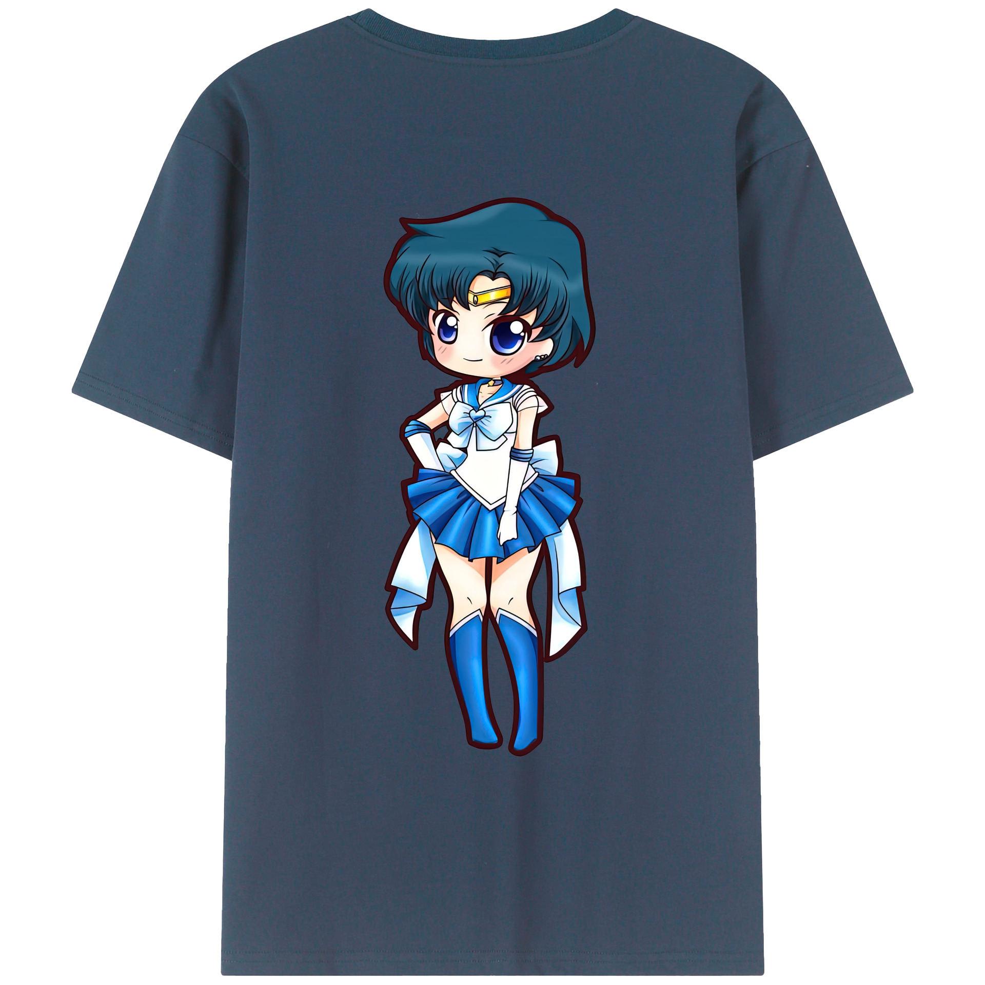 （画像用） 美少女戦士セーラームーン 水野 亜美 みずの あみ Sailor Moon Mizuno Ami レディース半袖Tシャツ(バックプリント)