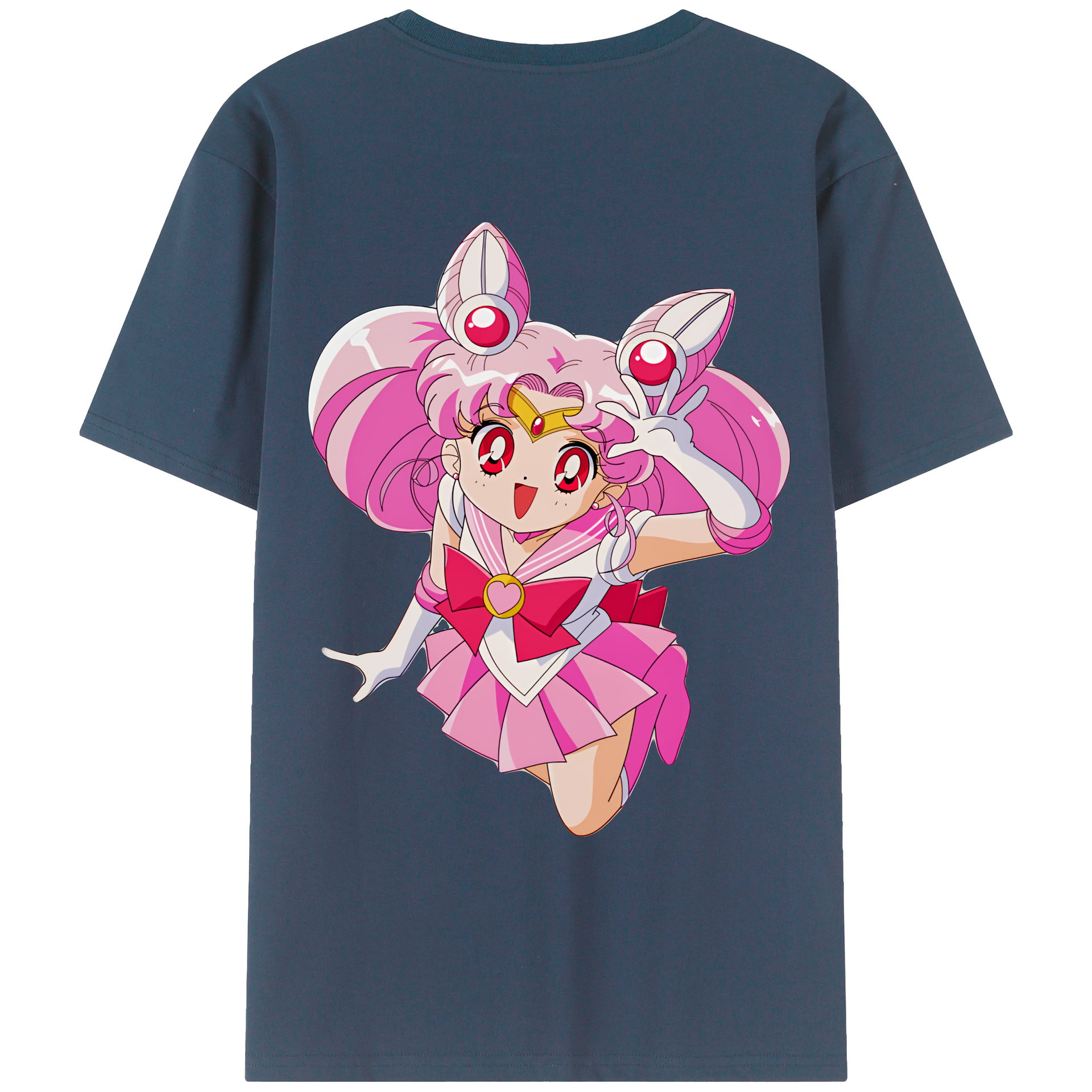 （画像用） 美少女戦士セーラームーン ちびうさ Sailor Moon Chibiusa Tsukino Usagi Small Lady Serenity レディース半袖Tシャツ(バックプリント)