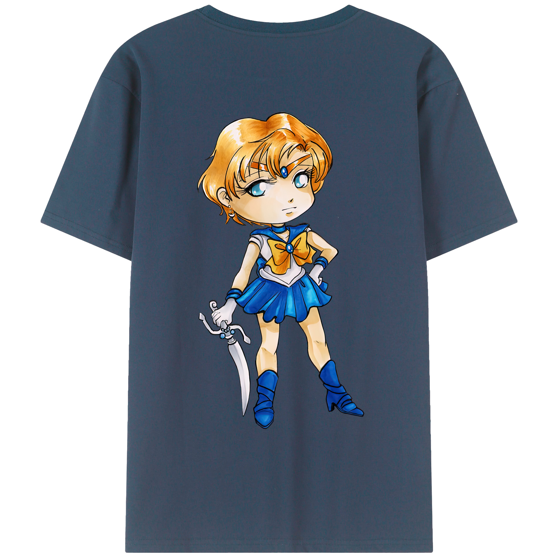 （画像用） 美少女戦士セーラームーン 天王はるか Sailor Moon Tenoh Haruka レディース半袖Tシャツ(バックプリント)