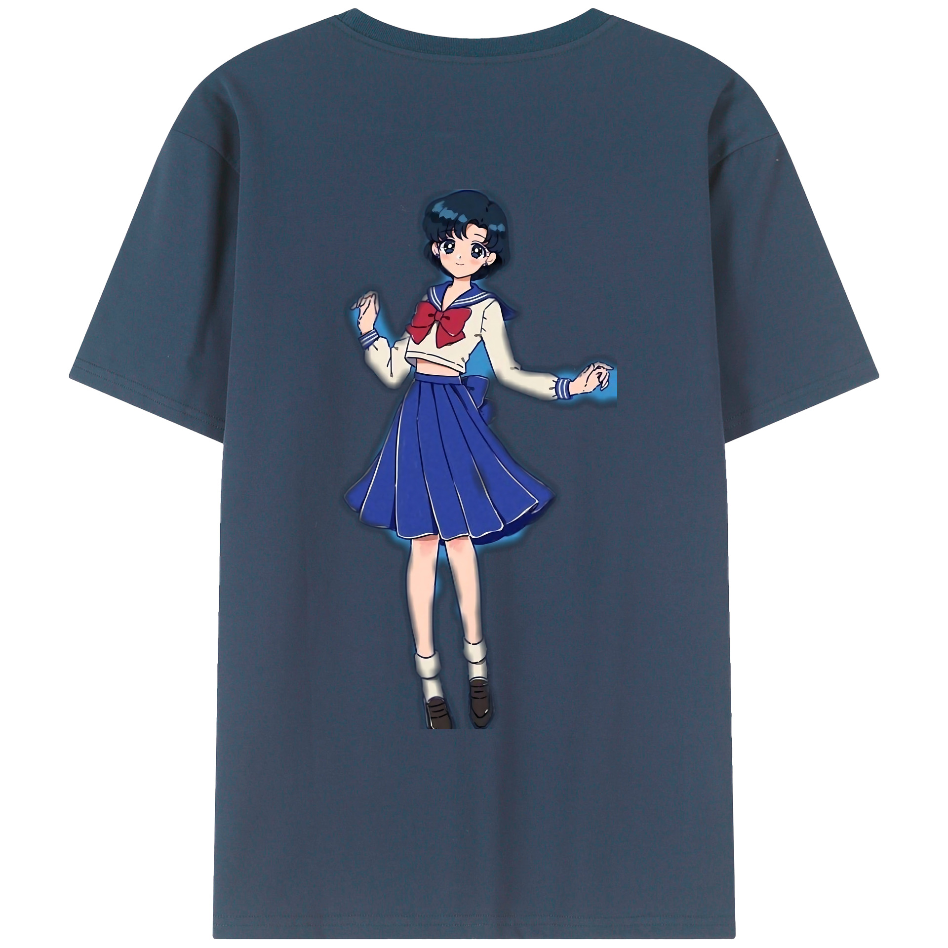 （画像用） 美少女戦士セーラームーン 水野 亜美 みずの あみ Sailor Moon Mizuno Ami レディース半袖Tシャツ(バックプリント)