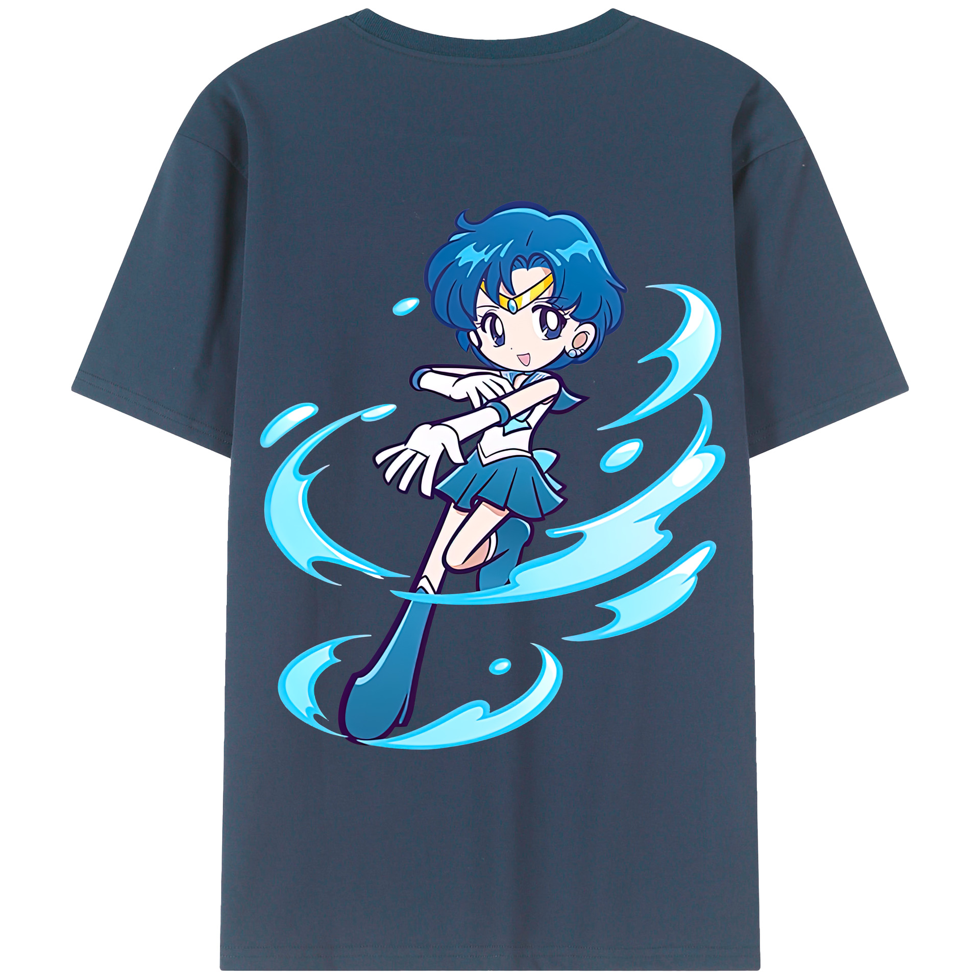 （画像用） 美少女戦士セーラームーン 水野 亜美 みずの あみ Sailor Moon Mizuno Ami レディース半袖Tシャツ(バックプリント)