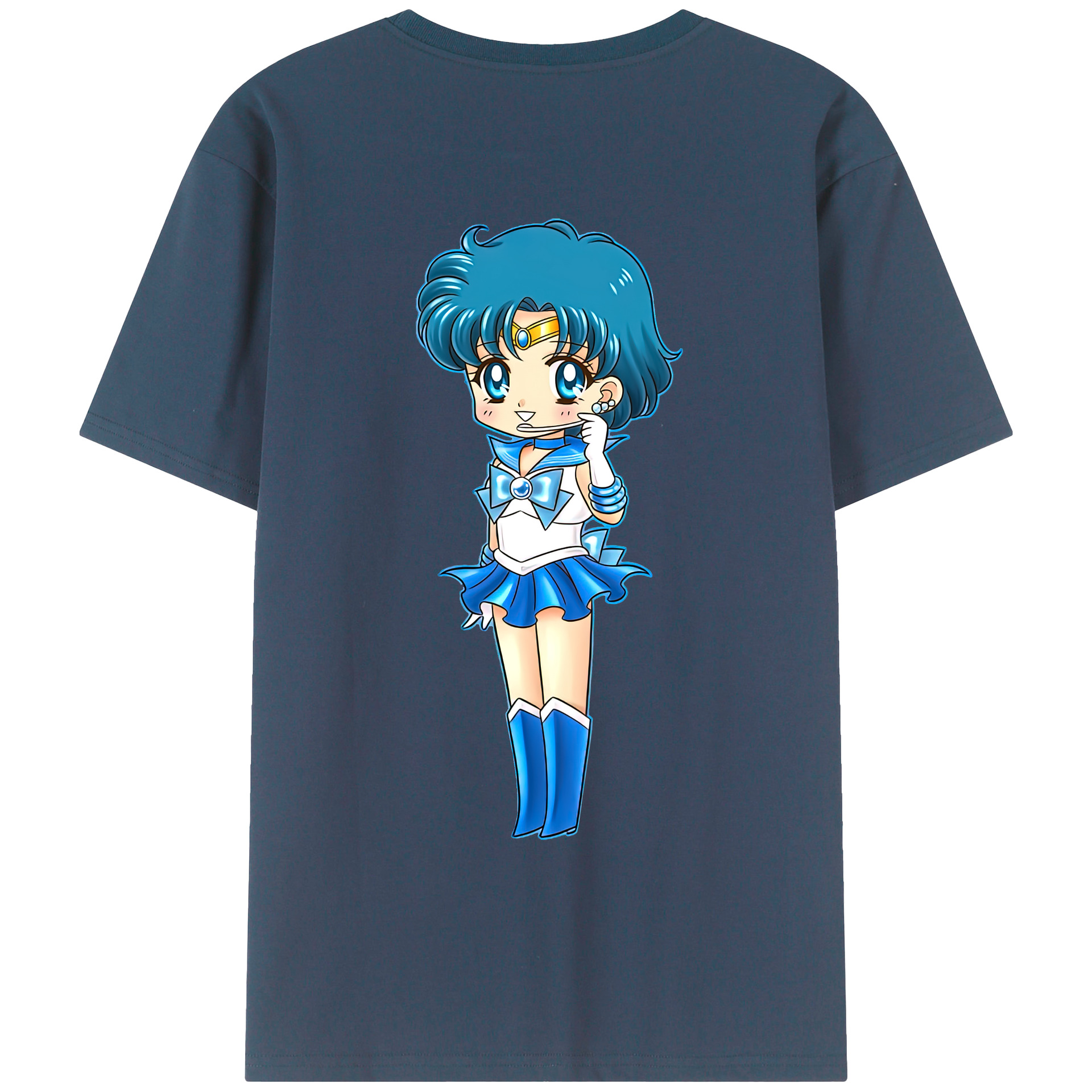 （画像用） 美少女戦士セーラームーン 水野 亜美 みずの あみ Sailor Moon Mizuno Ami レディース半袖Tシャツ(バックプリント)