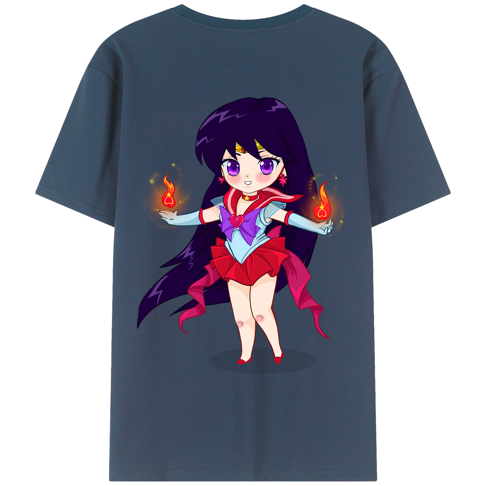 （画像用） 美少女戦士セーラームーン 火野レイ ひの レイ Sailor Moon Hino Rei （セーラーマーズ,Sailor Mars） レディース半袖Tシャツ(バックプリント)