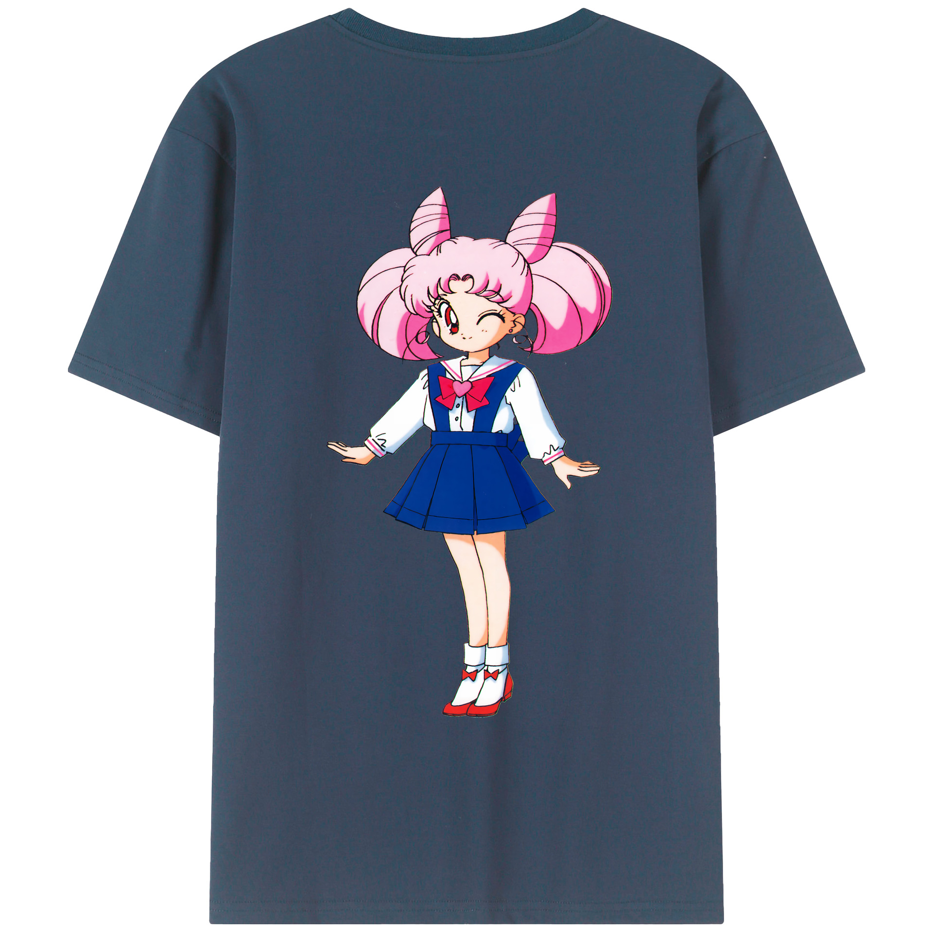 （画像用） 美少女戦士セーラームーン ちびうさ Sailor Moon Chibiusa Tsukino Usagi Small Lady Serenity レディース半袖Tシャツ(バックプリント)