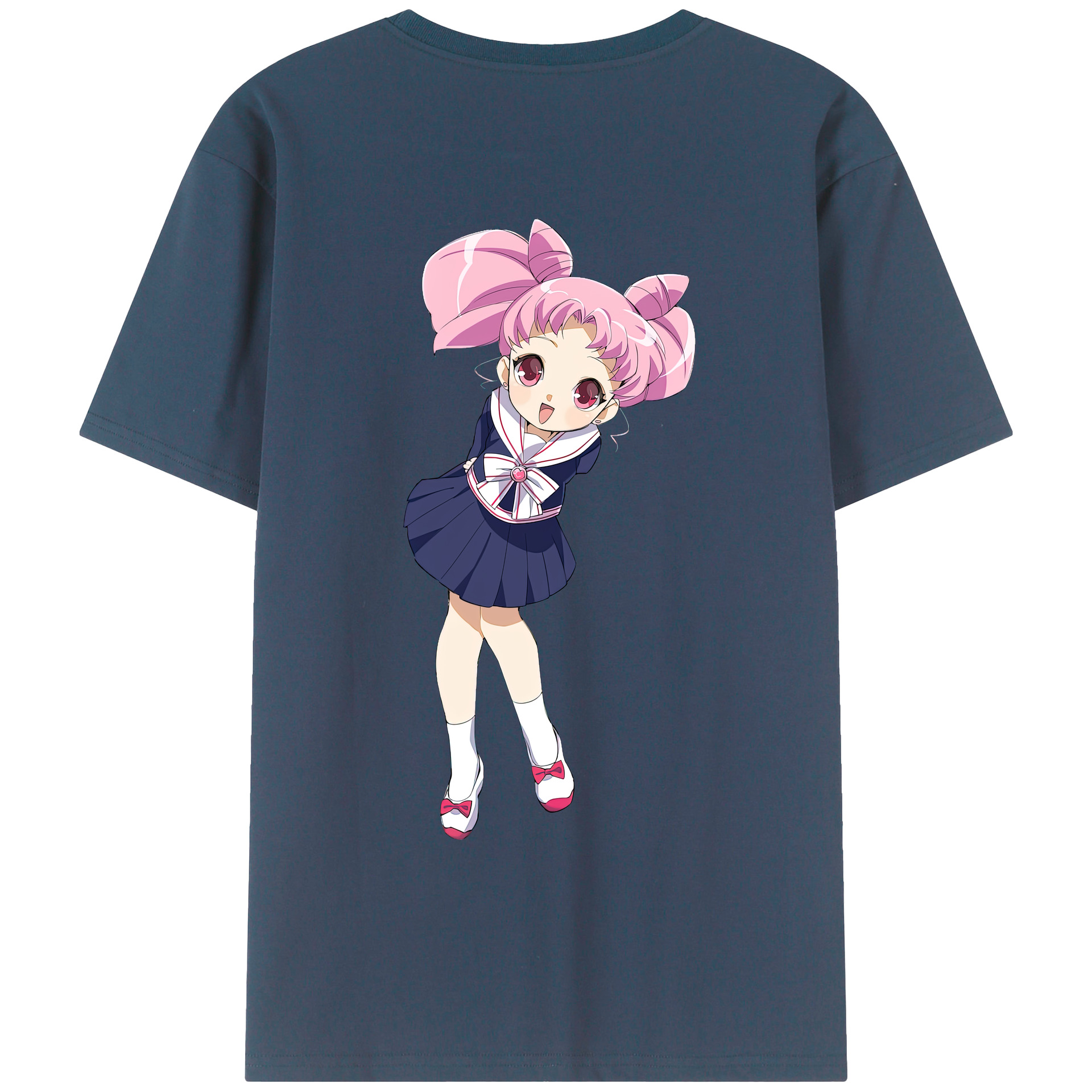 （画像用） 美少女戦士セーラームーン ちびうさ Sailor Moon Chibiusa Tsukino Usagi Small Lady Serenity レディース半袖Tシャツ(バックプリント)