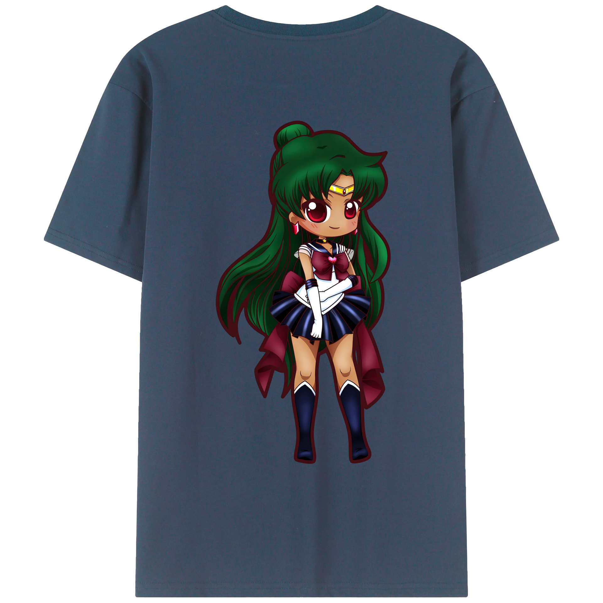 （画像用） 美少女戦士セーラームーン 冥王せつな Sailor Moon Meiou Setsuna レディース半袖Tシャツ(バックプリント)