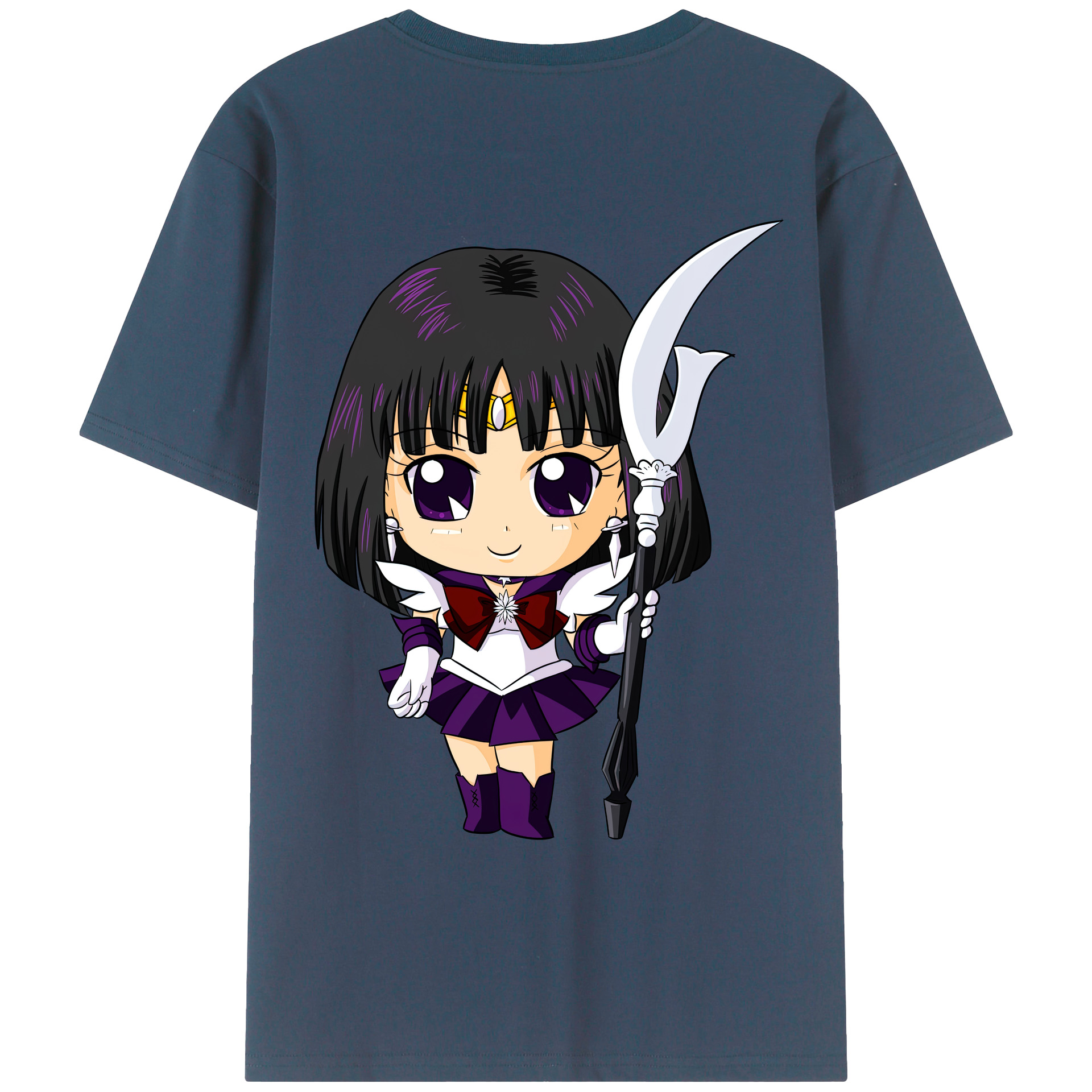 （画像用） 美少女戦士セーラームーン 土萠ほたる Sailor Moon Tomoe Hotaru （セーラーサターン；Sailor Saturn） レディース半袖Tシャツ(バックプリント)