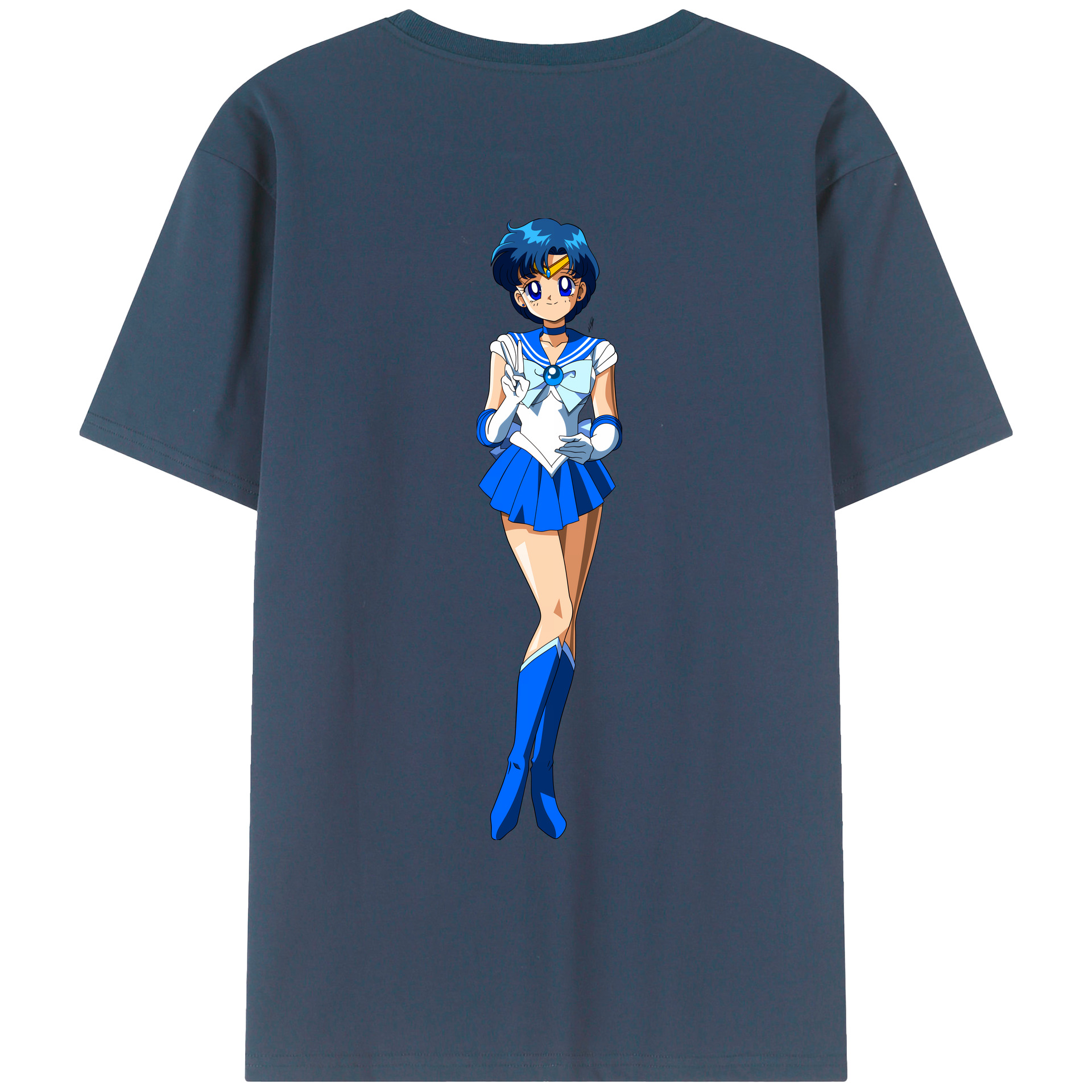 （画像用） 美少女戦士セーラームーン 水野 亜美 みずの あみ Sailor Moon Mizuno Ami レディース半袖Tシャツ(バックプリント)