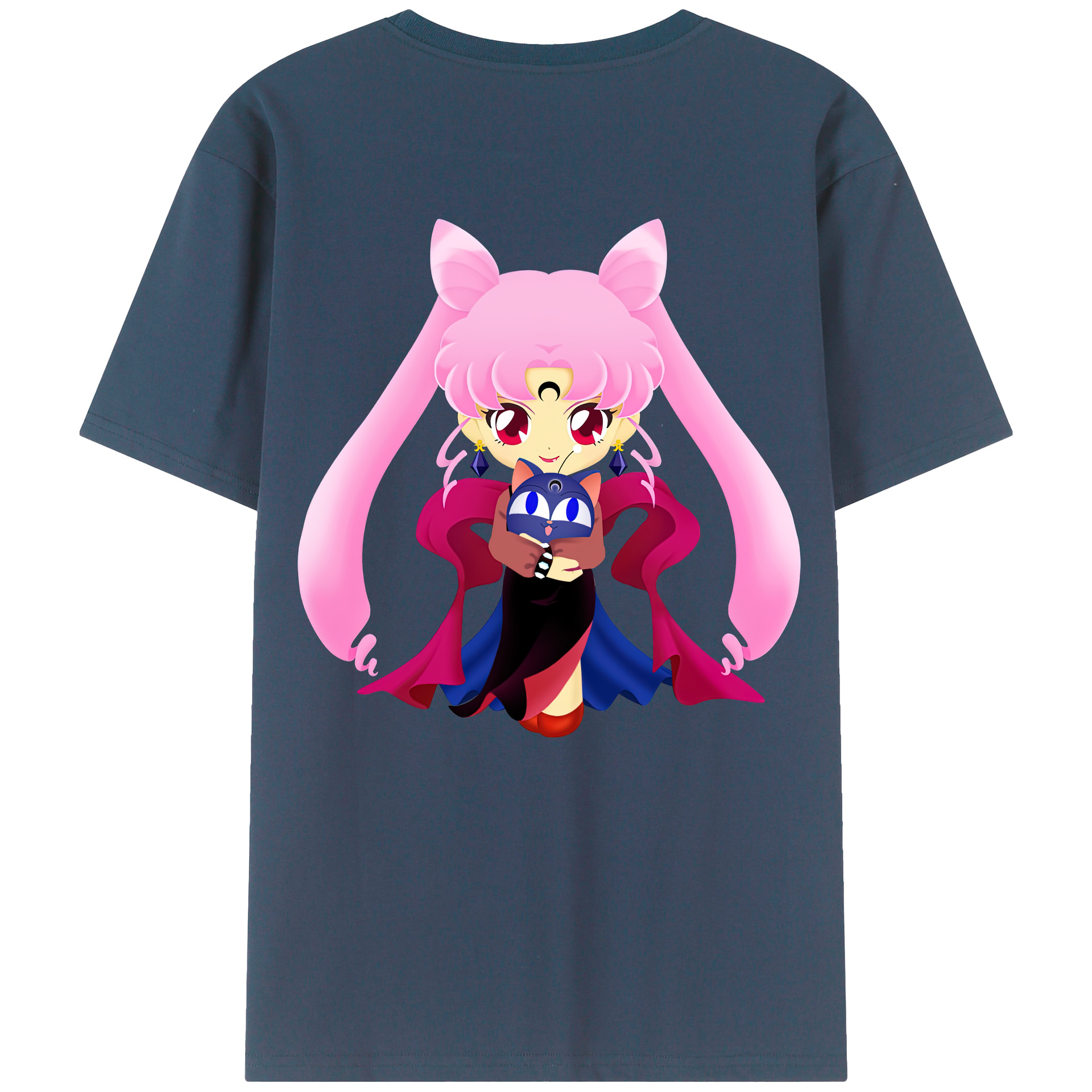 （画像用） 美少女戦士セーラームーン ちびうさ Sailor Moon Chibiusa Tsukino Usagi Small Lady Serenity レディース半袖Tシャツ(バックプリント)